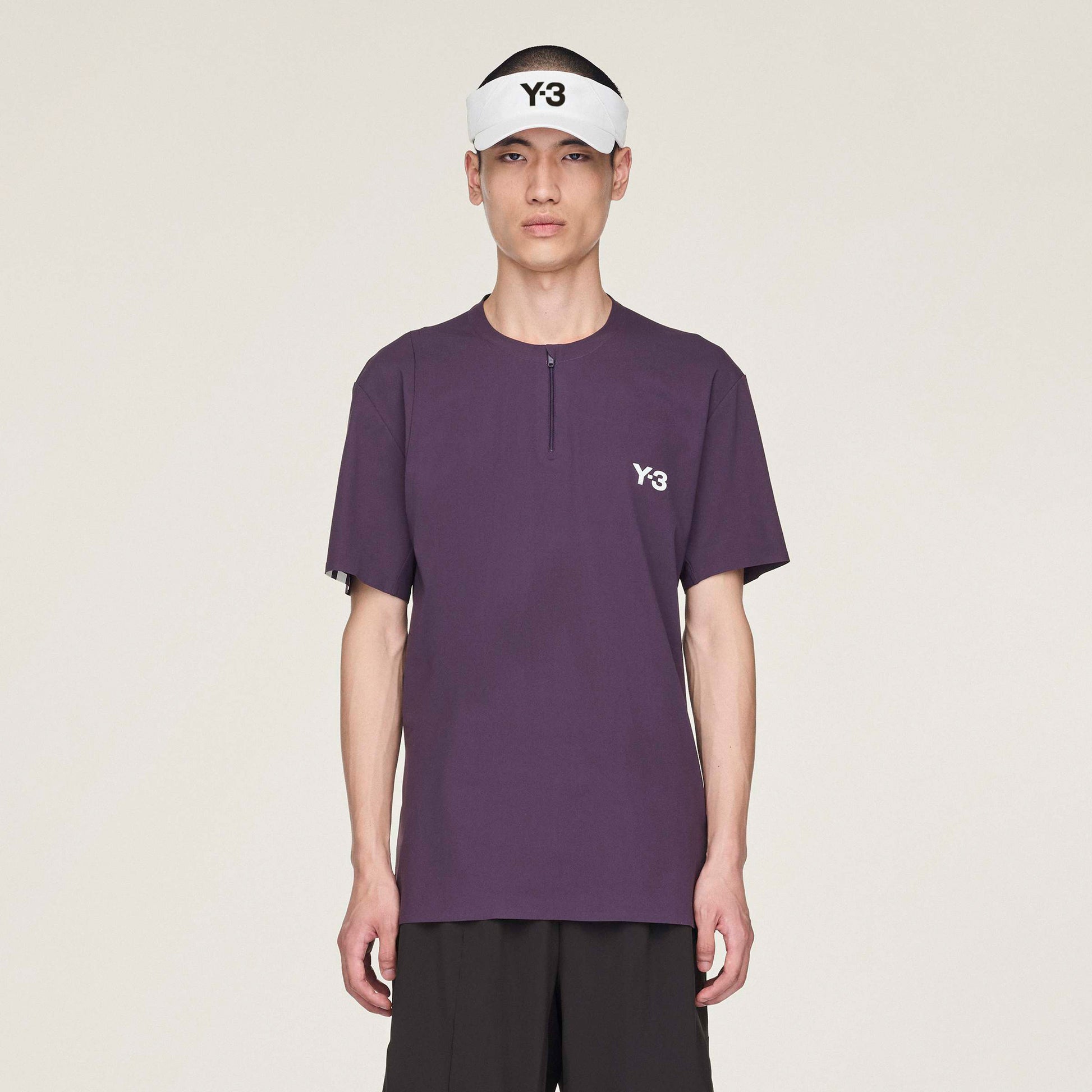 adidas Y-3 Zip Pólo Muži-Fialová