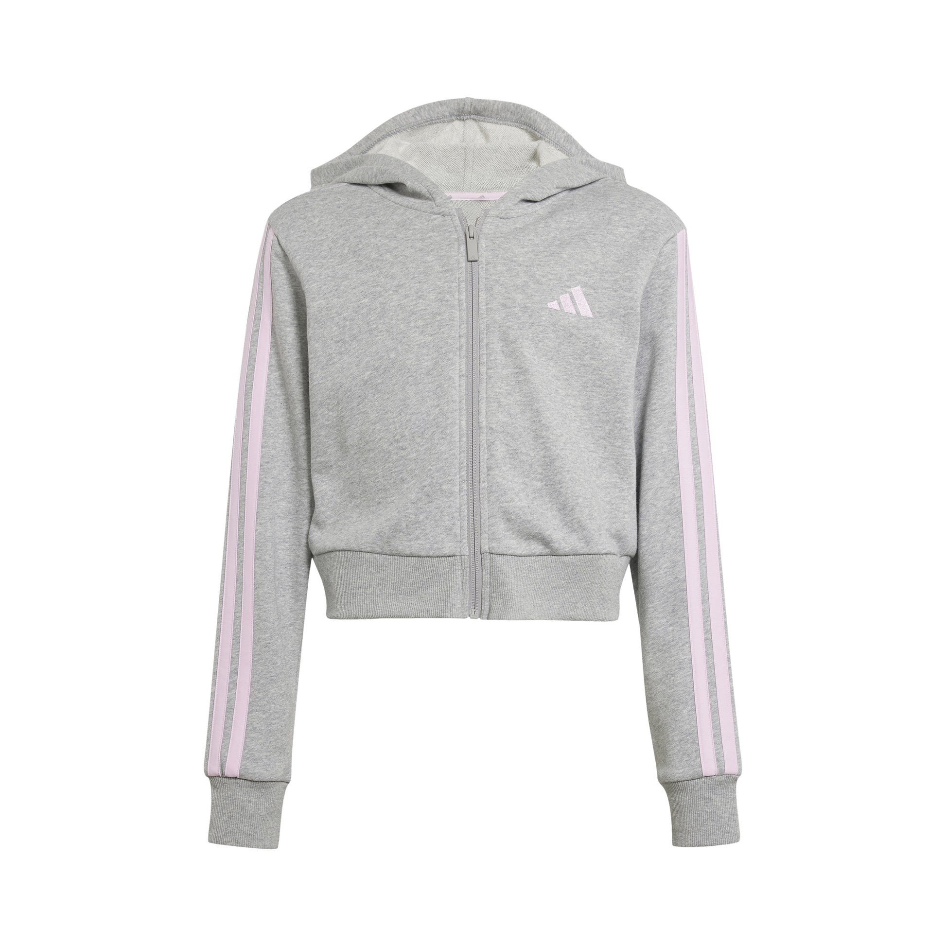 adidas Essentials Crop Mikina S Kapucí Děti-Šedá