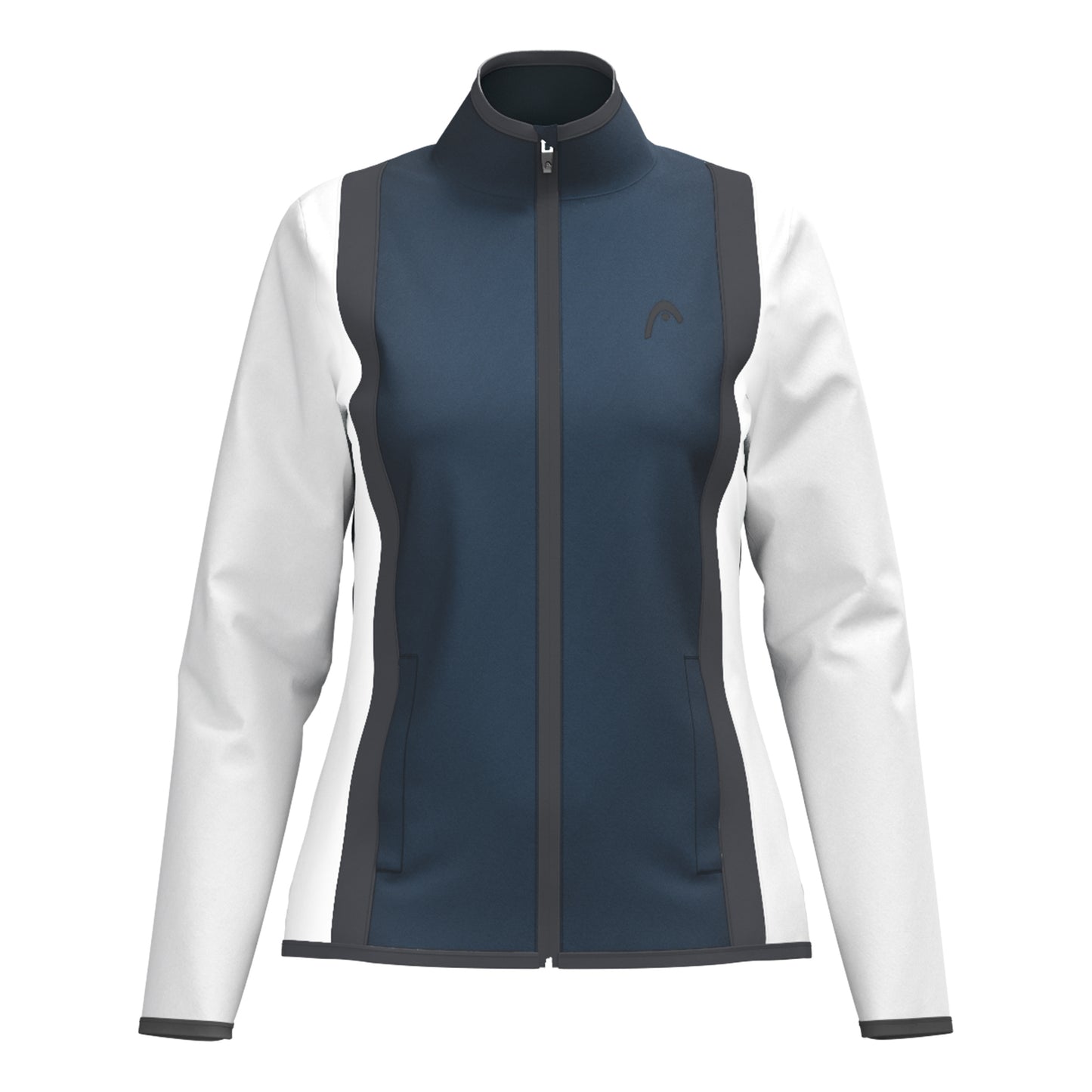 HEAD Club 25 Jacket Women Tréninková Bunda Dámy-Tmavě Modrá,Bílá