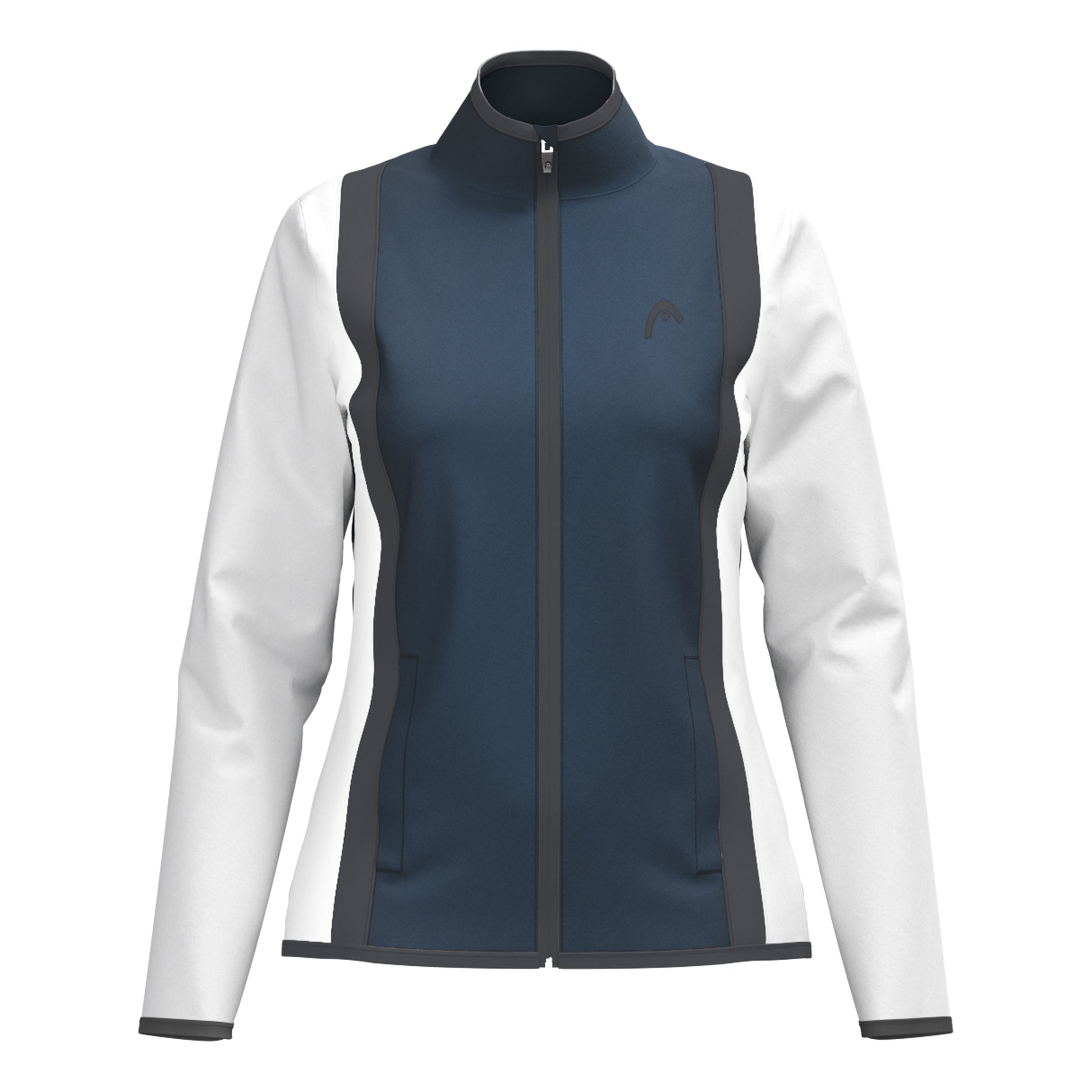 HEAD Club 25 Jacket Women Tréninková Bunda Dámy-Tmavě Modrá,Bílá