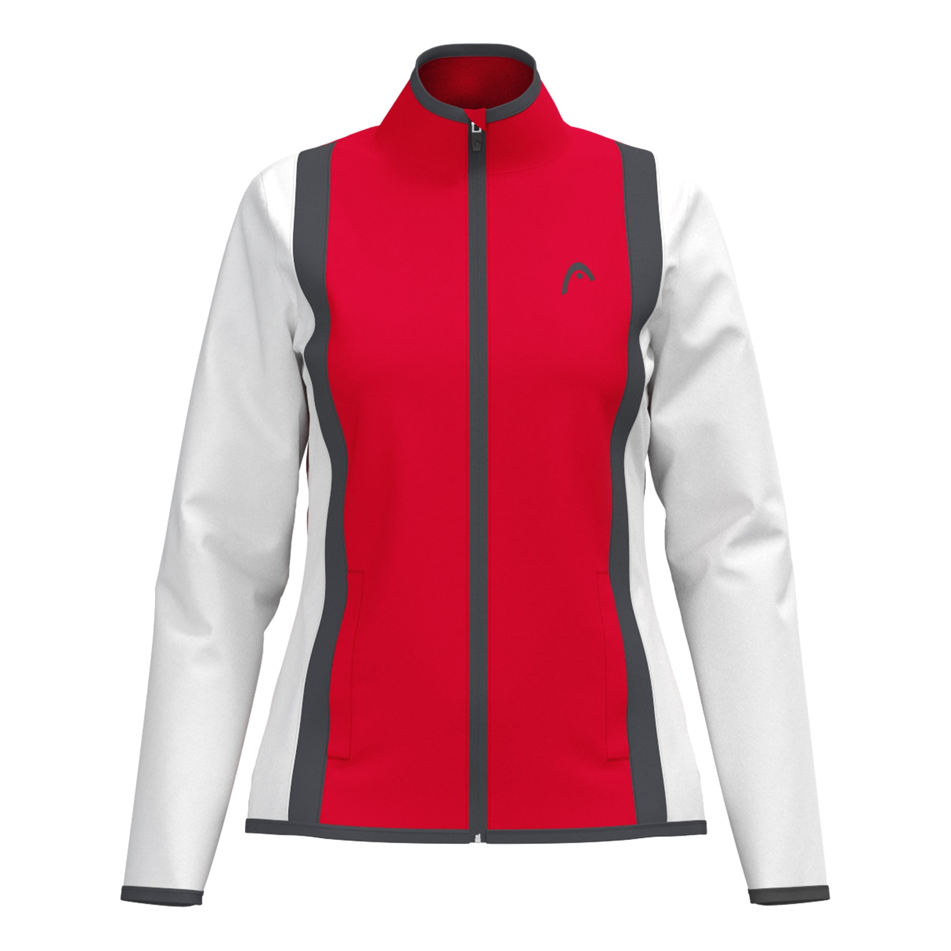 HEAD Club 25 Jacket Women Tréninková Bunda Dámy-Červená,Bílá