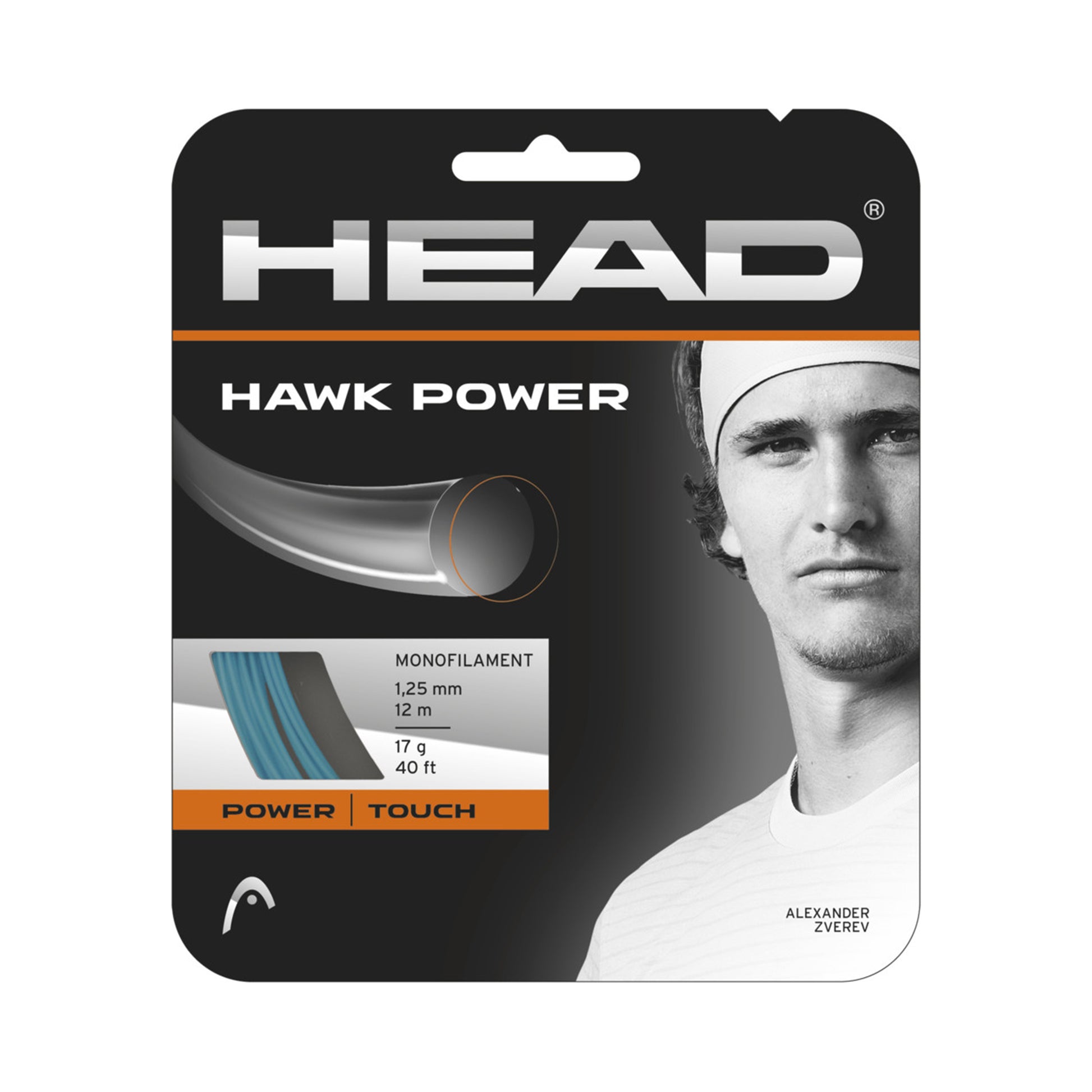 HEAD Hawk Power Výpletová Sada 12m-Antrazitová