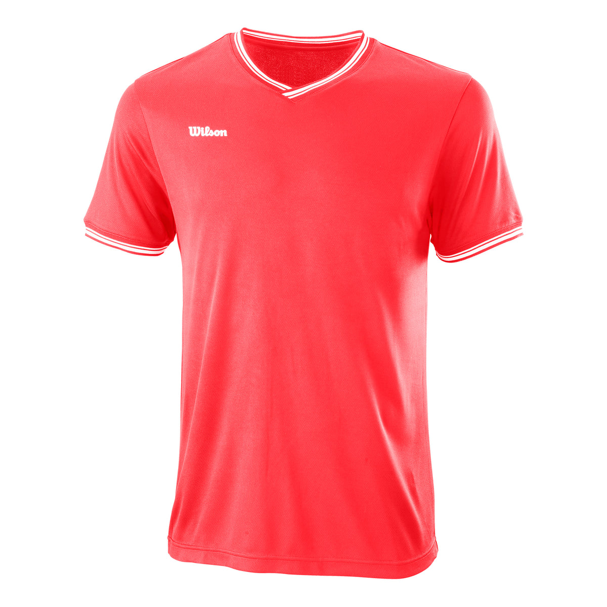 Wilson Team II High V-Neck Tričko Muži - korálová, bílá