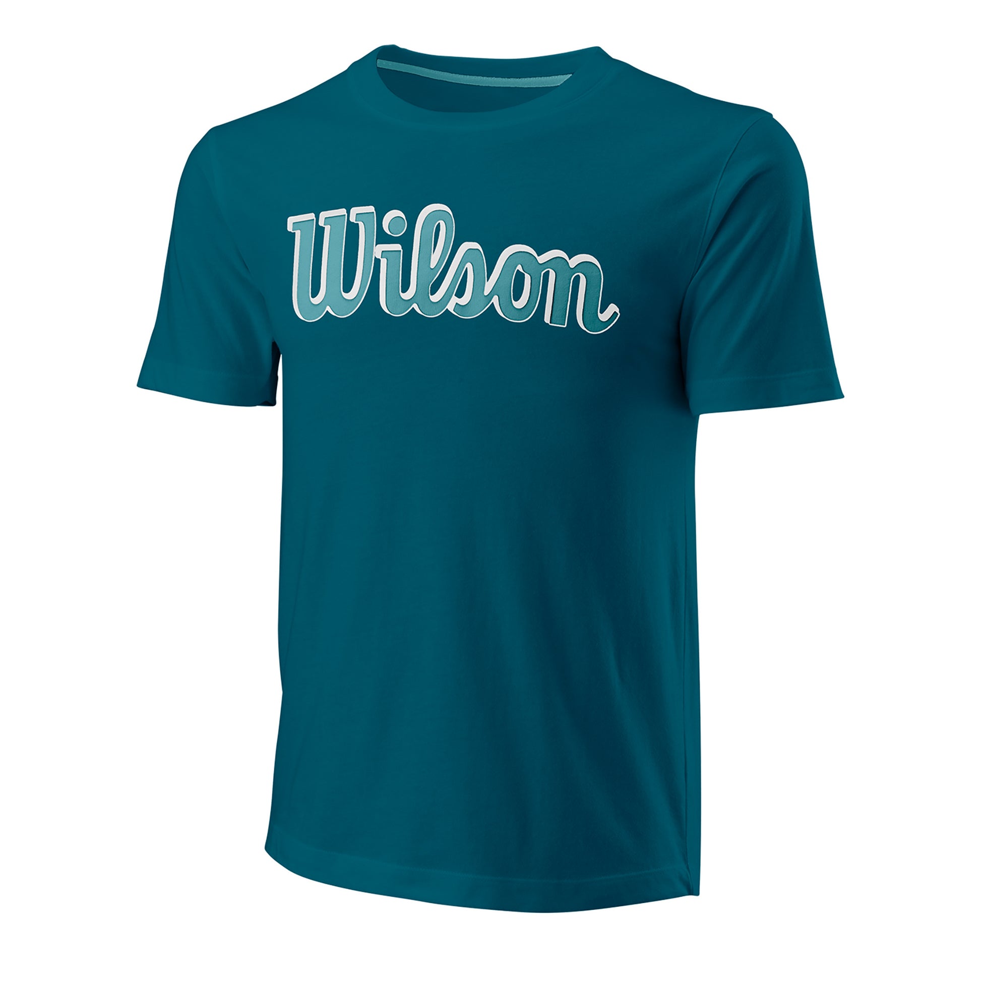 Wilson Script Eco Slimfit Tričko Muži - petrolejová,