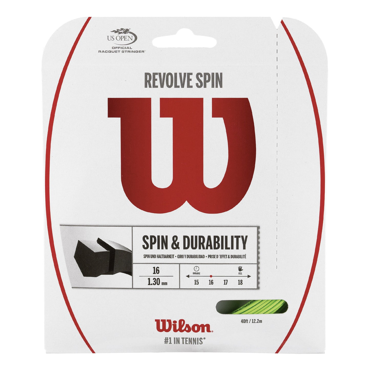 Wilson Revolve Spin Výpletová Sada 12,2m-Zelená