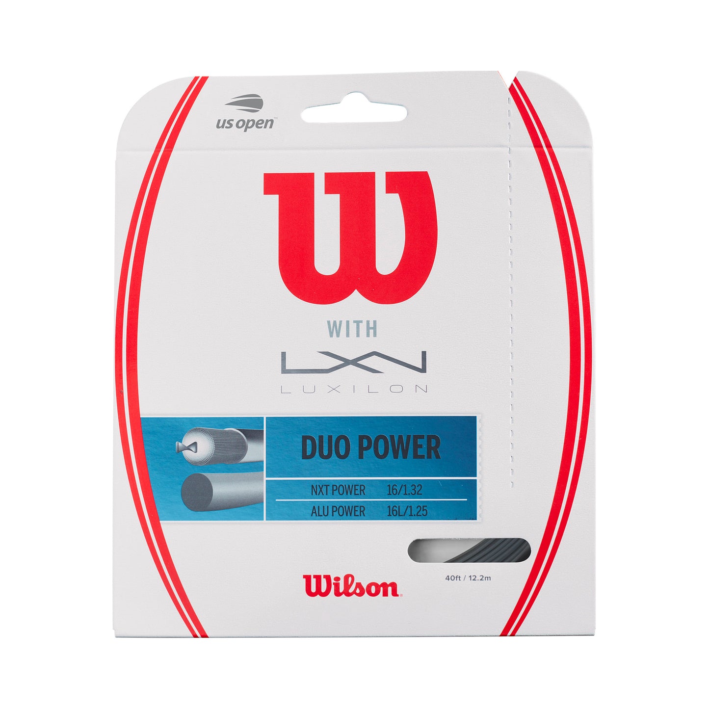 Wilson Duo Power (NXT Power + Alu Power) Výpletová Sada 12,2m-Stříbrná ,Přírodní Barvy