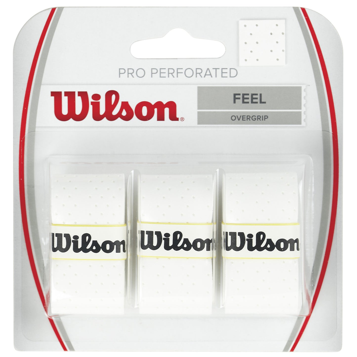 Wilson Pro Overgrip Perforated 3ks V Baleni-Bílá