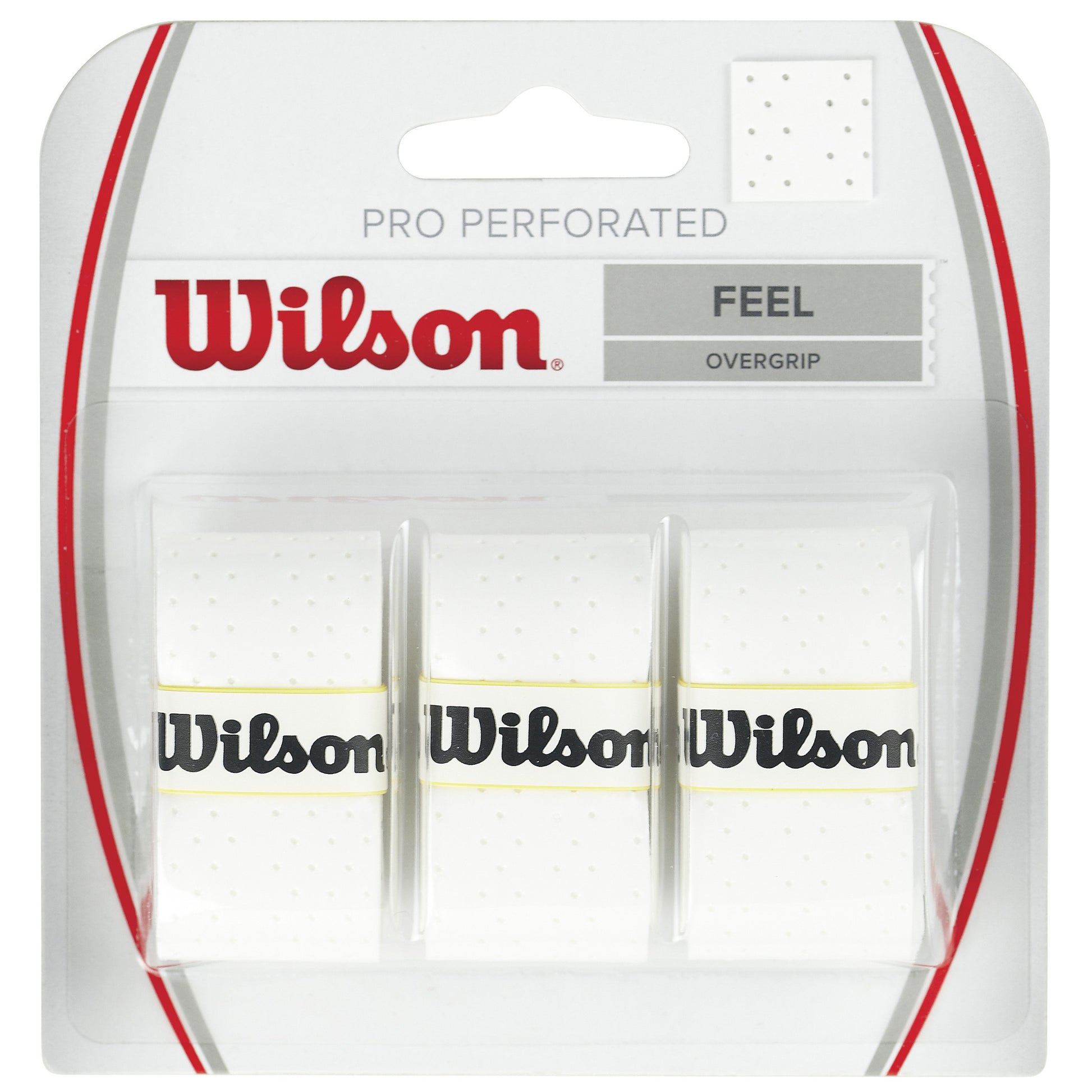 Wilson Pro Overgrip Perforated 3ks V Baleni-Bílá