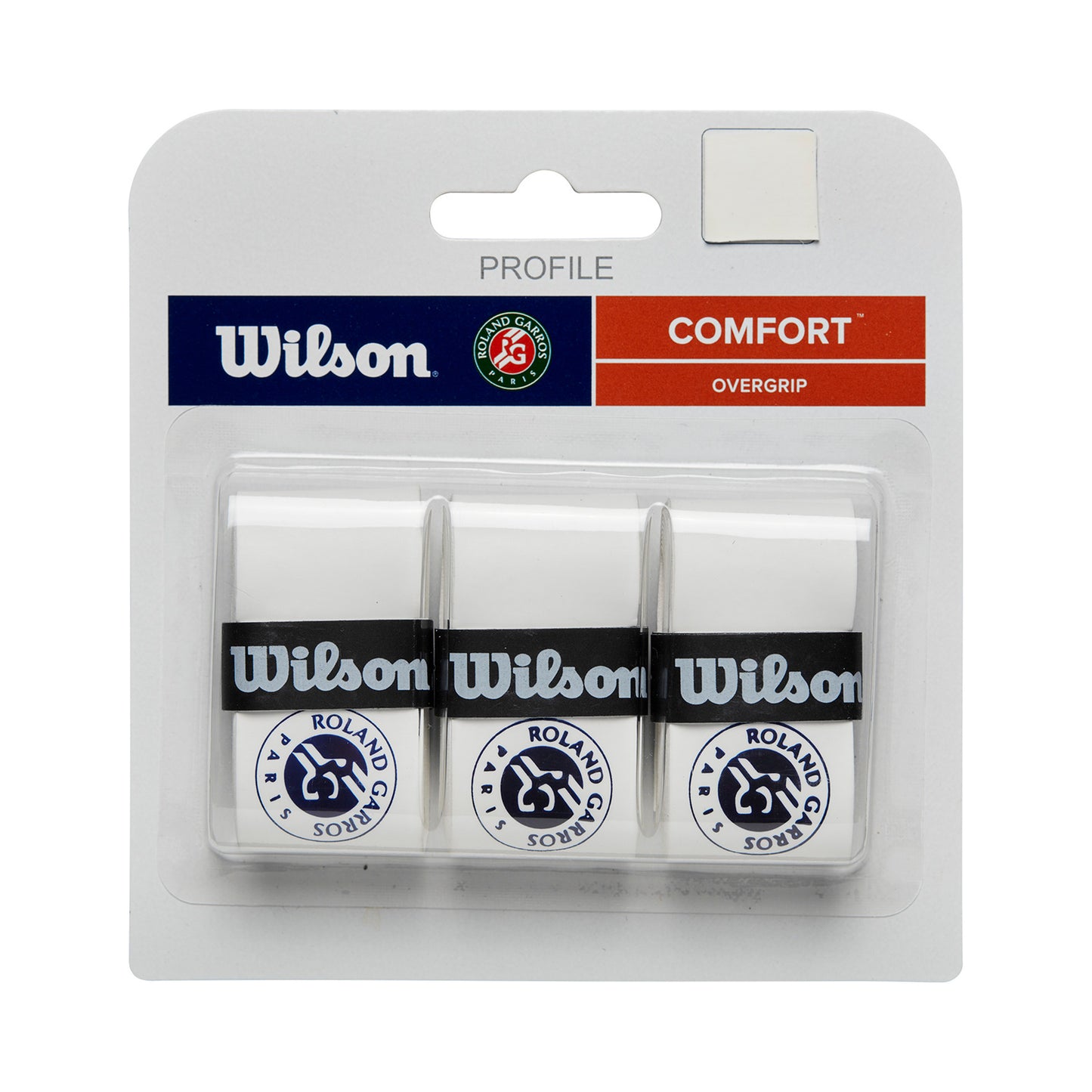 Wilson Pro Overgrip Roland Garros 3ks V Baleni-Bílá,Modrá