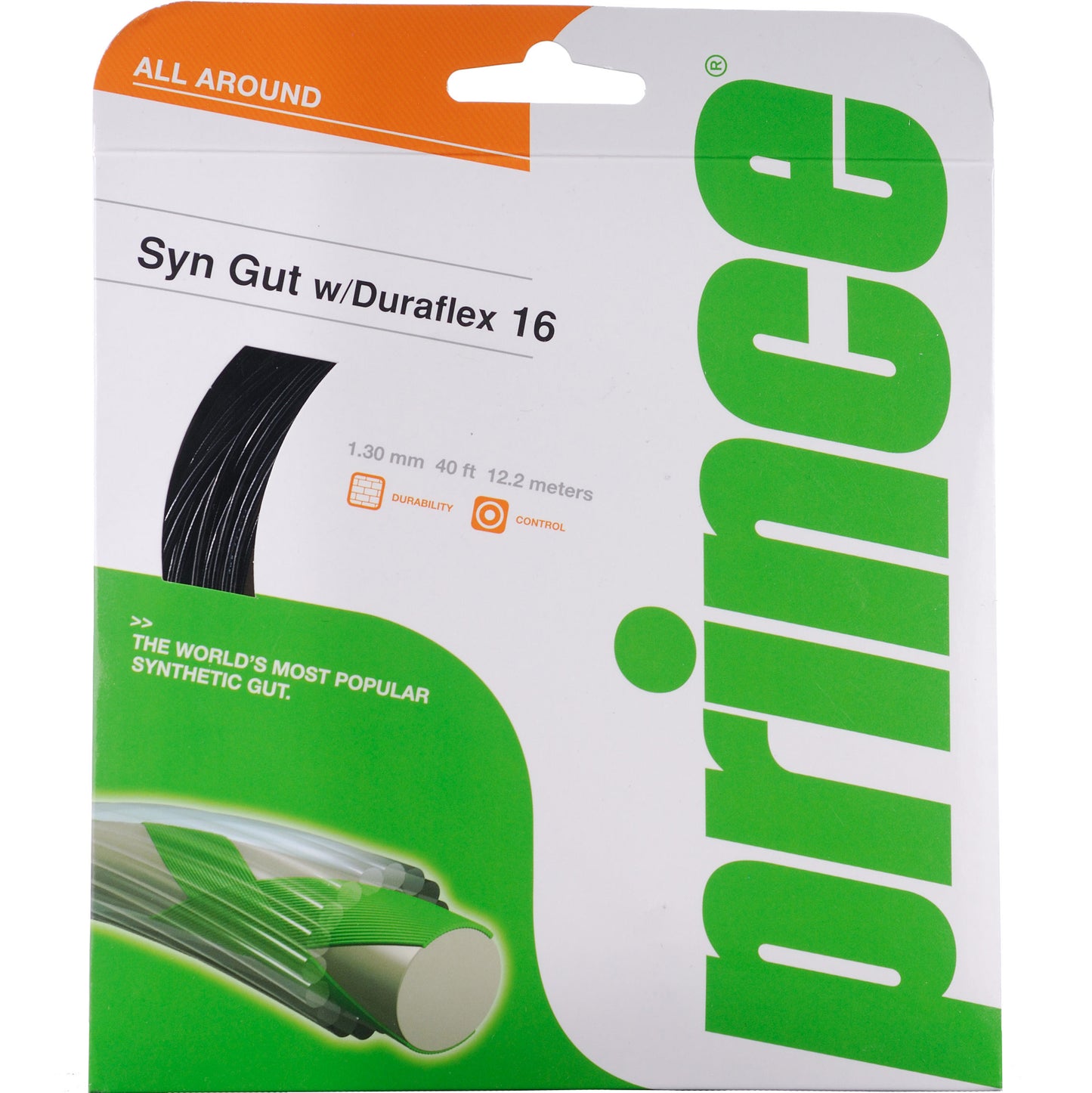 Prince Synthetic Gut Duraflex Výpletová Sada 12,2m-Černá