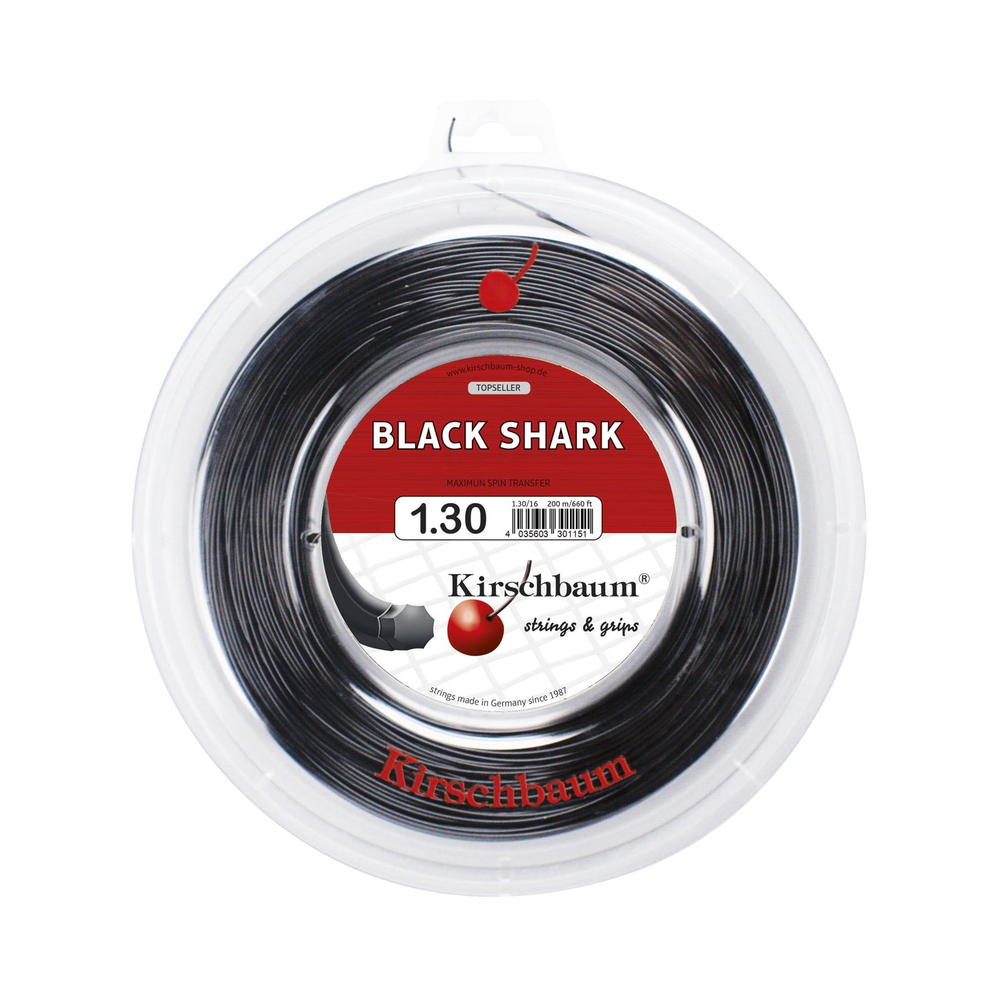 Kirschbaum Shark Výplet-Role 200m-Černá