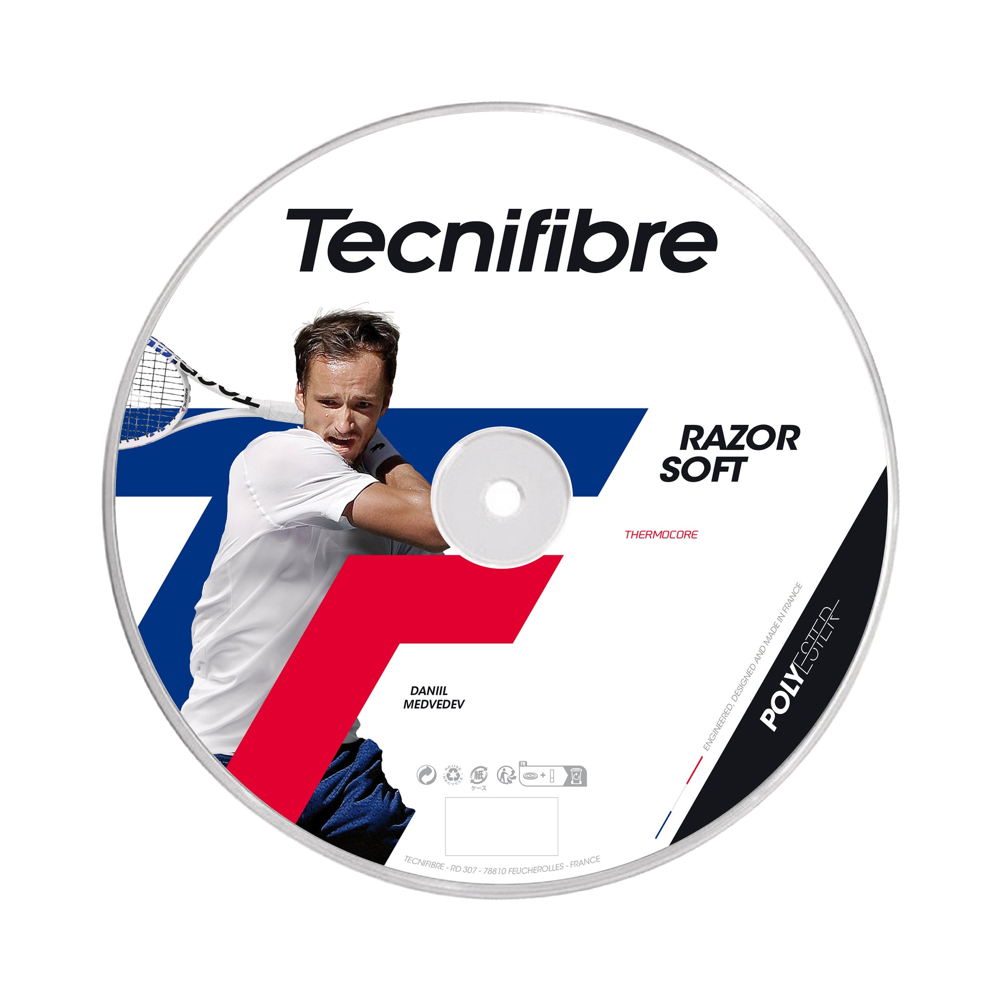 Tecnifibre Razor Soft 200m Výplet-Role-Šedá