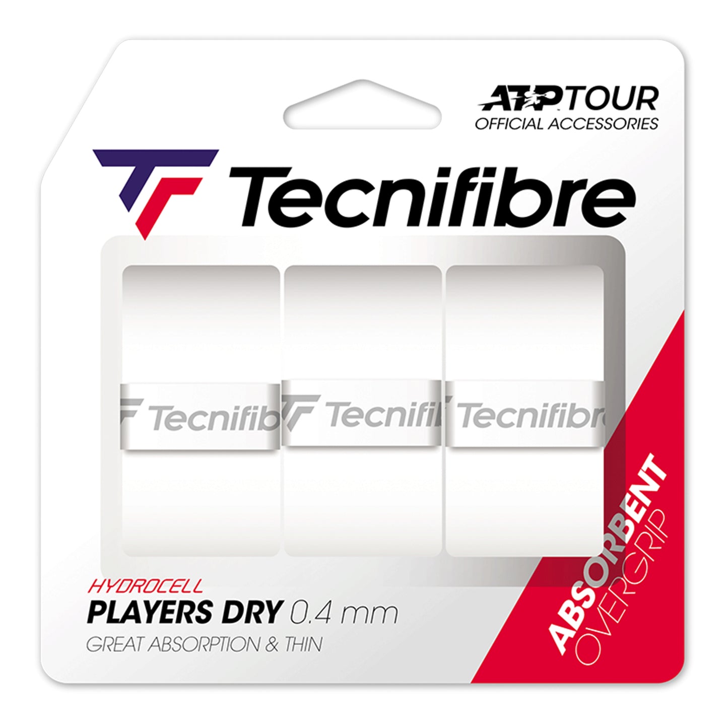 Tecnifibre Players Dry 3er 3ks V Baleni-Bílá