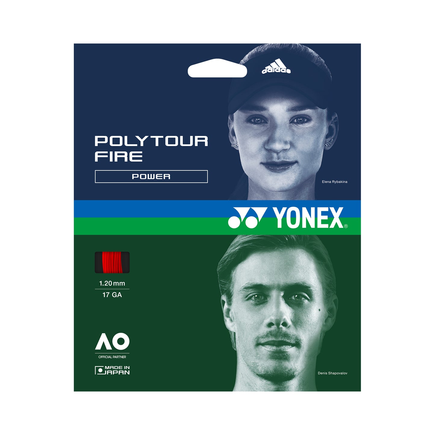 Yonex Poly Tour Fire Výpletová sada 12m - červená