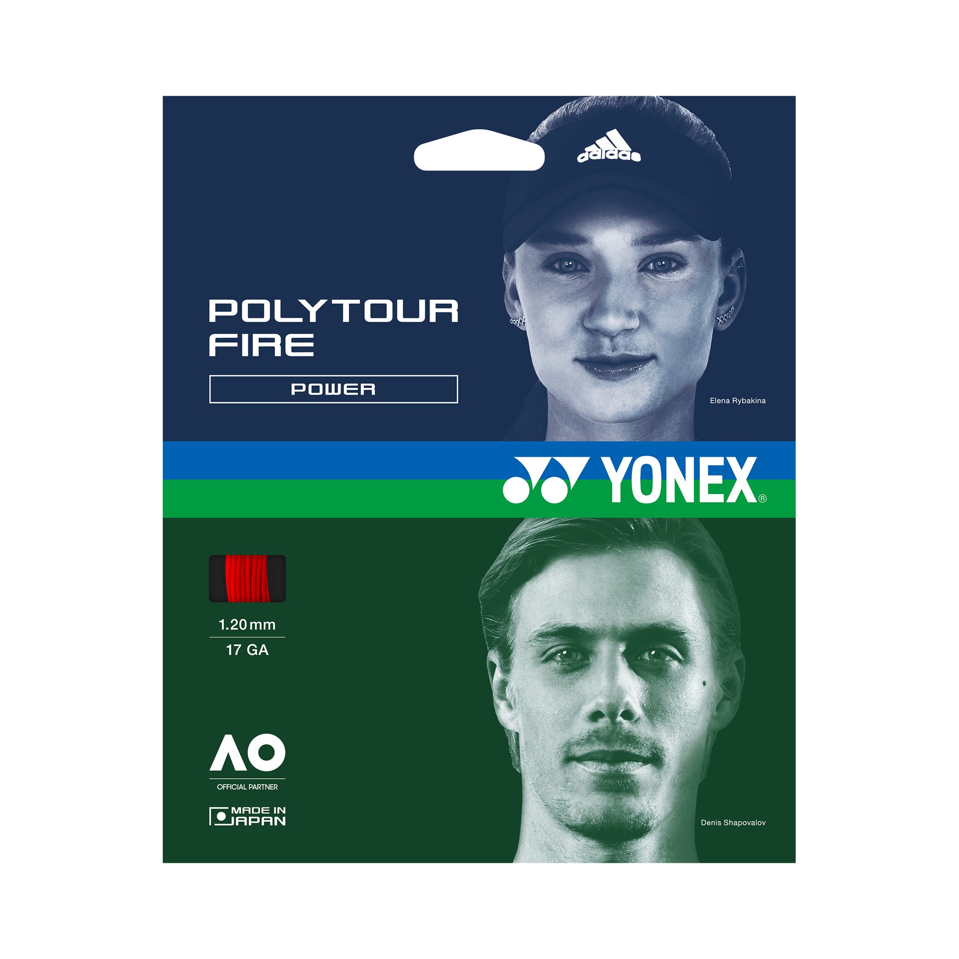 Yonex Poly Tour Fire Výpletová sada 12m - červená