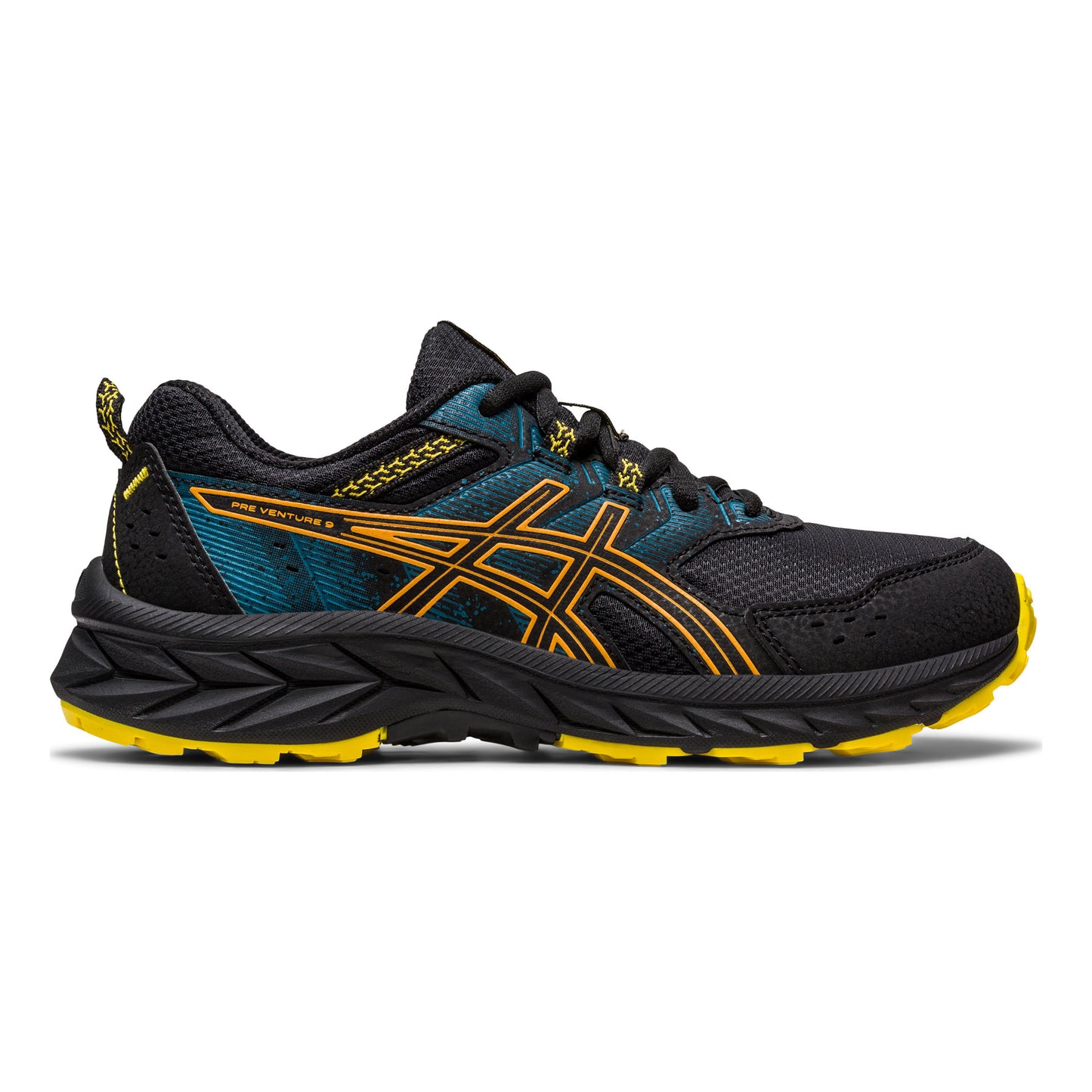 ASICS Pre-Venture 9 GS Obuv pro měkčí povrch,žádný asfalt Děti - černá, žlutá