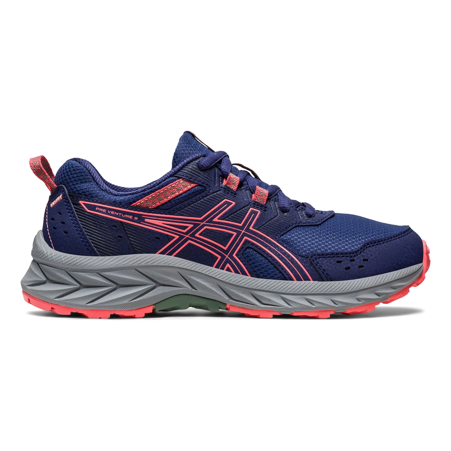 ASICS Pre-Venture 9 GS Obuv pro měkčí povrch,žádný asfalt Děti - modrá, korálová