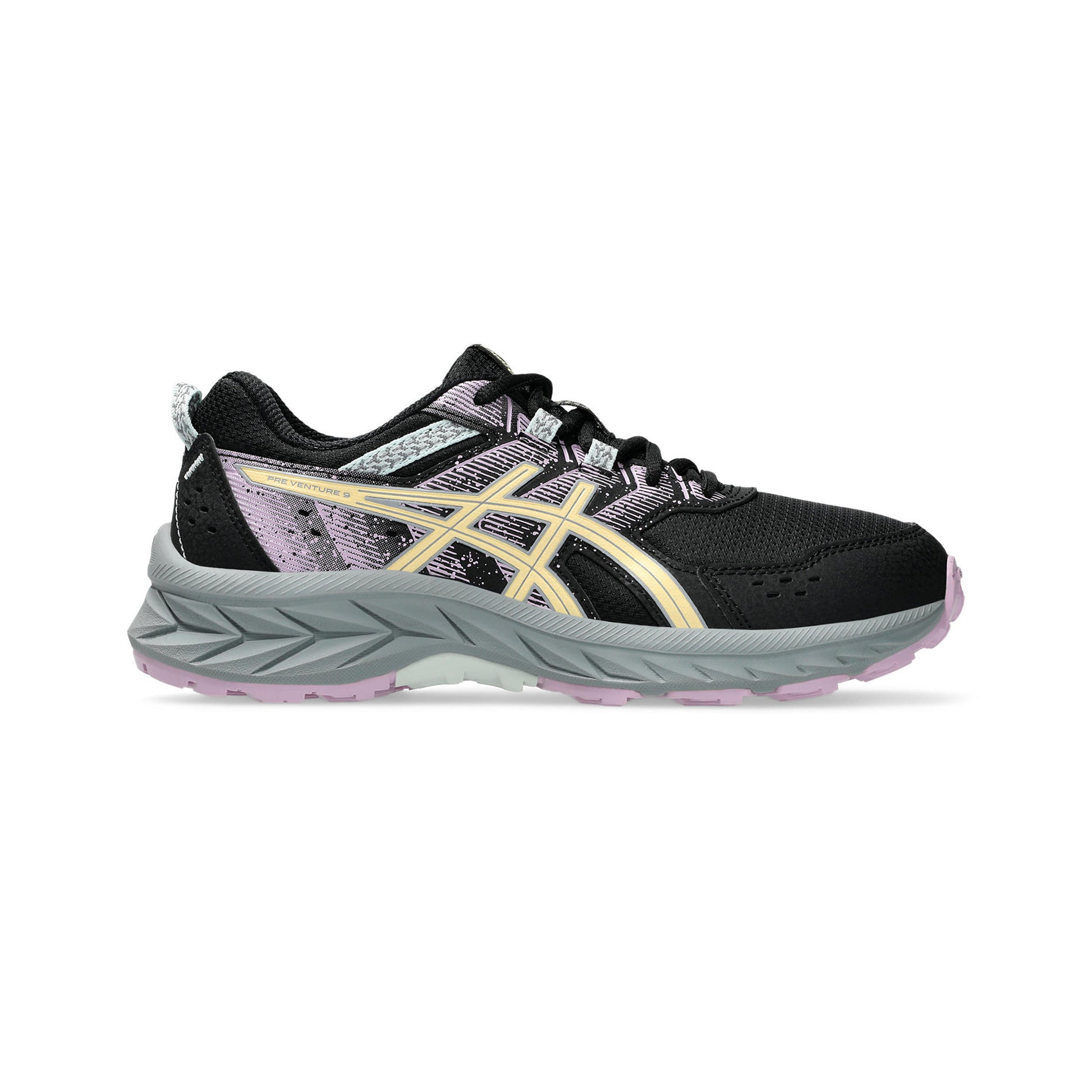 ASICS Pre-Venture 9 GS Obuv Pro Měkčí Povrch,žádný Asfalt Děti-Černá,Šeříková