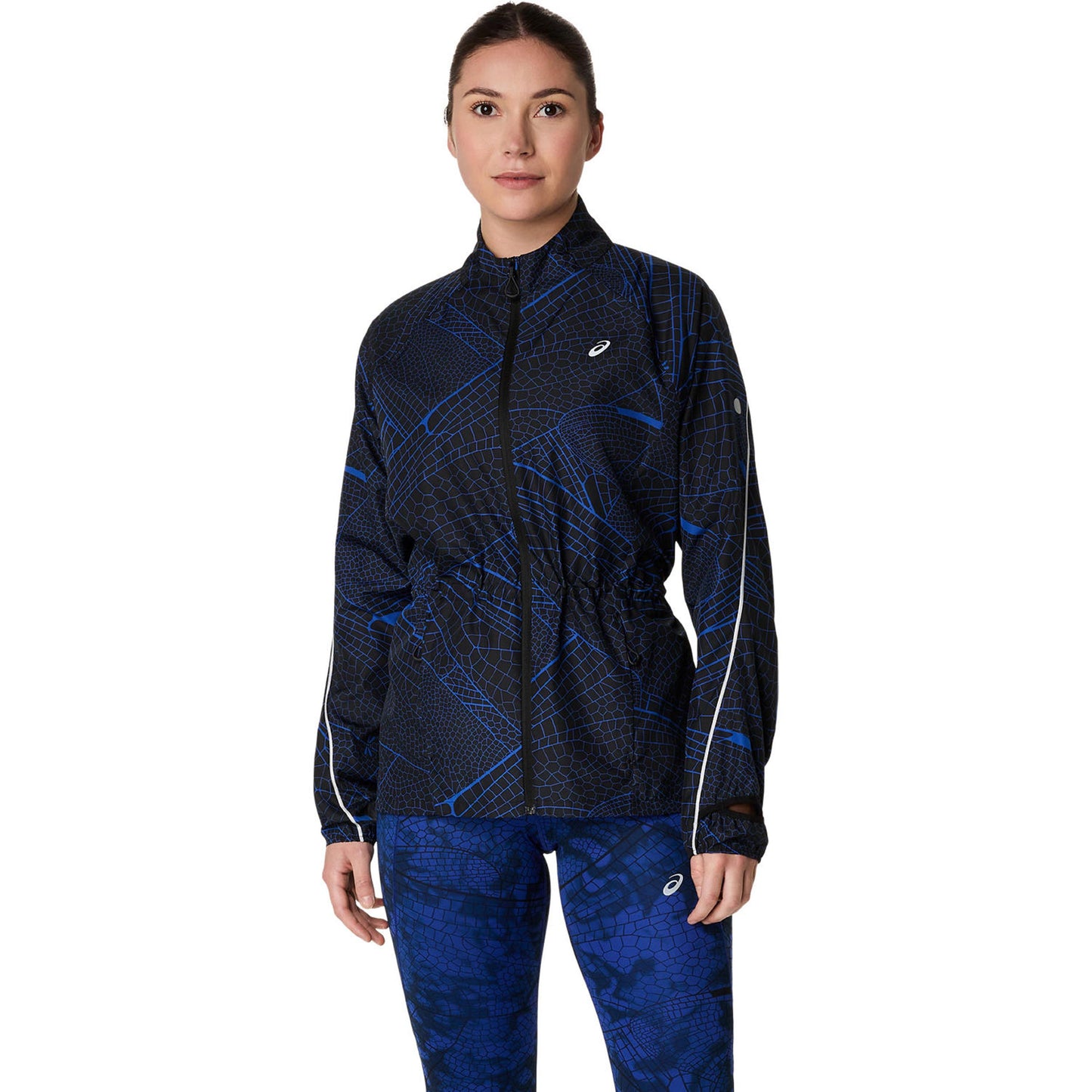 ASICS Road Lite-Show Packable Běžecká Bunda Dámy-Černá,Tmavě Modrá
