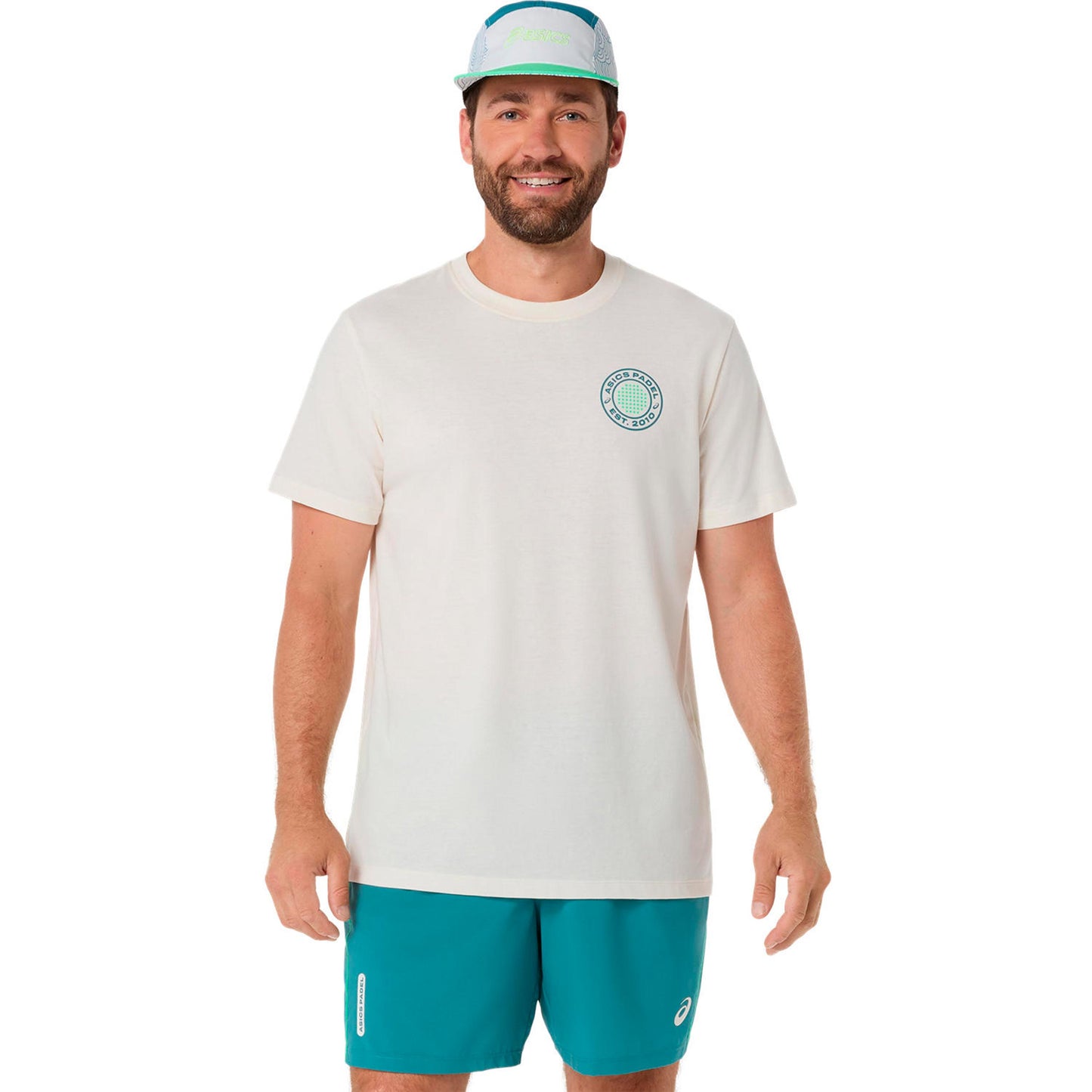 ASICS Court Graphic Tričko Muži - krémová, zelená