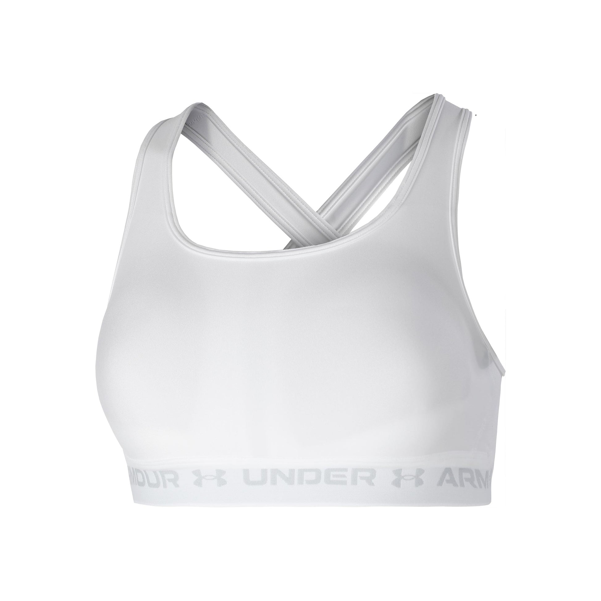 Under Armour Crossback Mid Sportovní Podprsenka Dámy-Bílá,Šedá