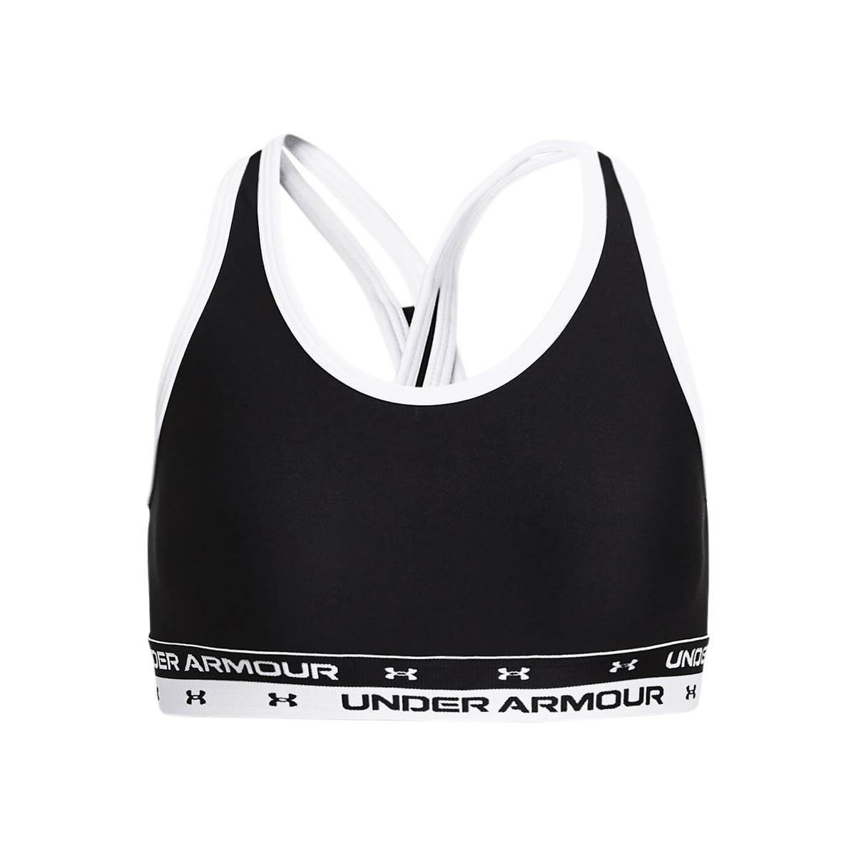 Under Armour Crossback Solid Sportovní podprsenka Dívky - černá, bílá