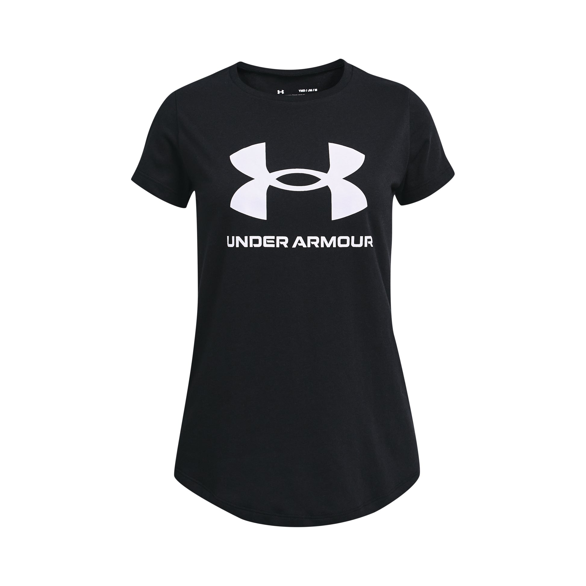 Under Armour Sportstyle Logo Tričko Dívky - černá, bílá