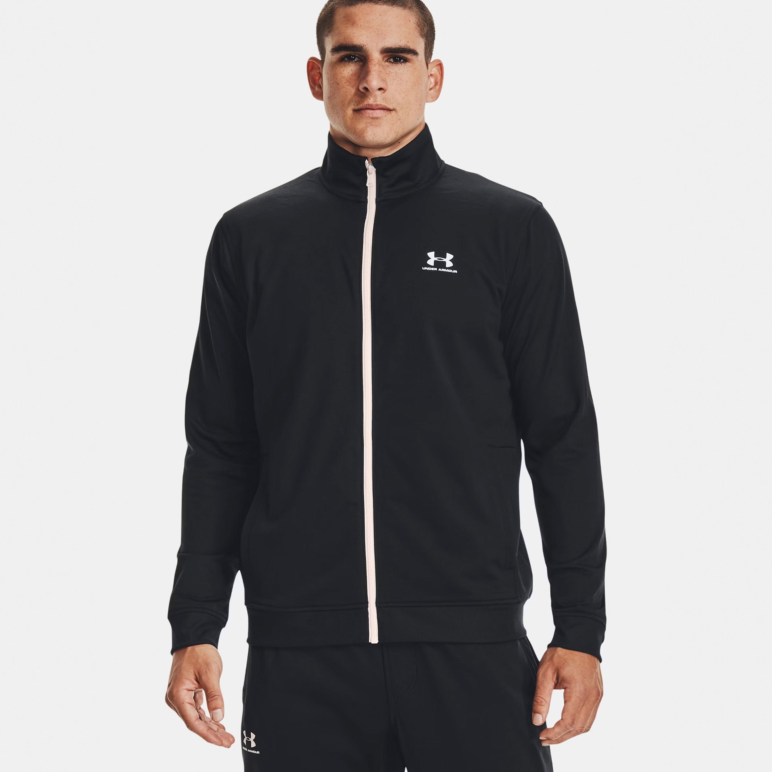 Under Armour Sportstyle Tricot Tréninková bunda Muži - černá, bílá