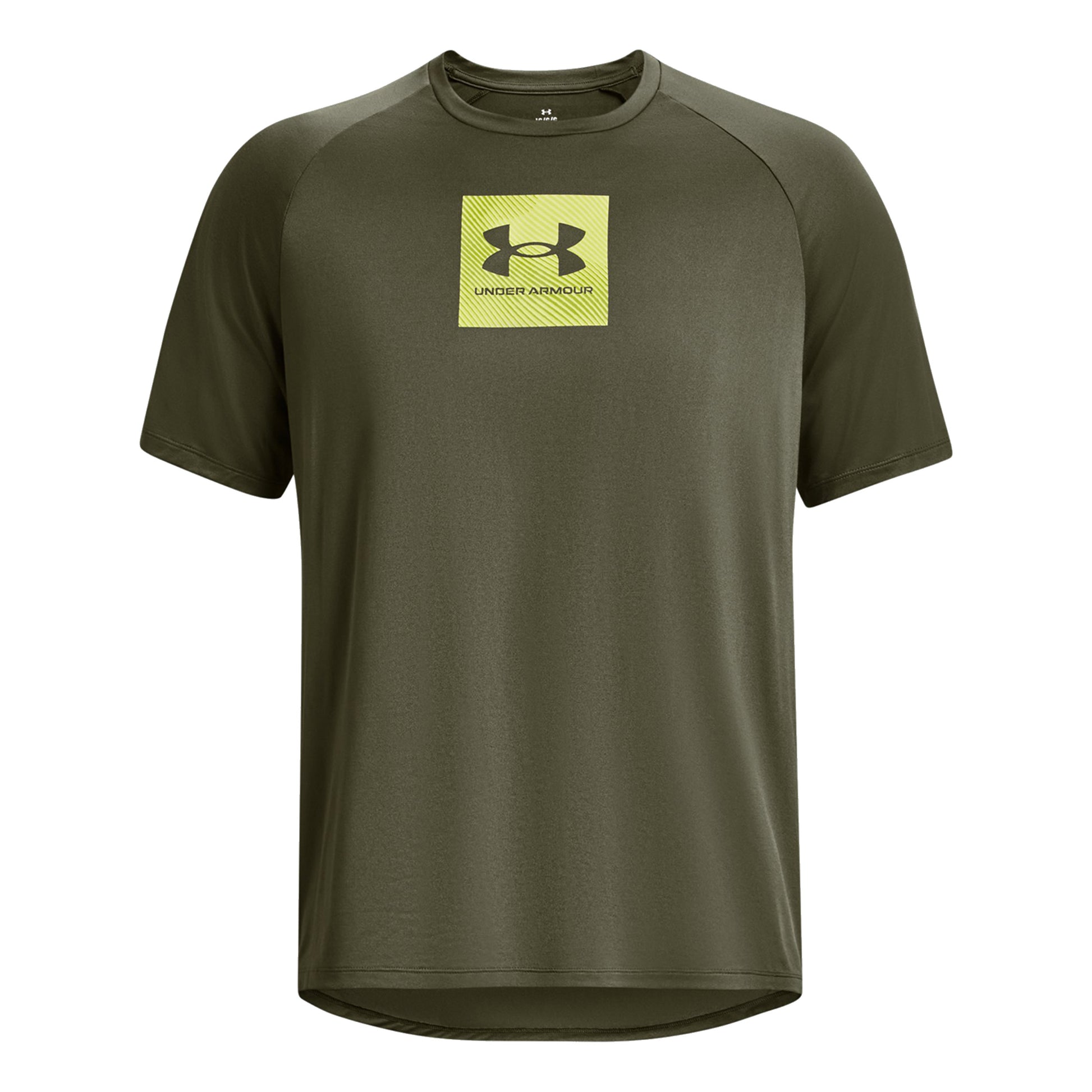 Under Armour Tech printed fill Tričko Muži - tmavě zelená, žlutá
