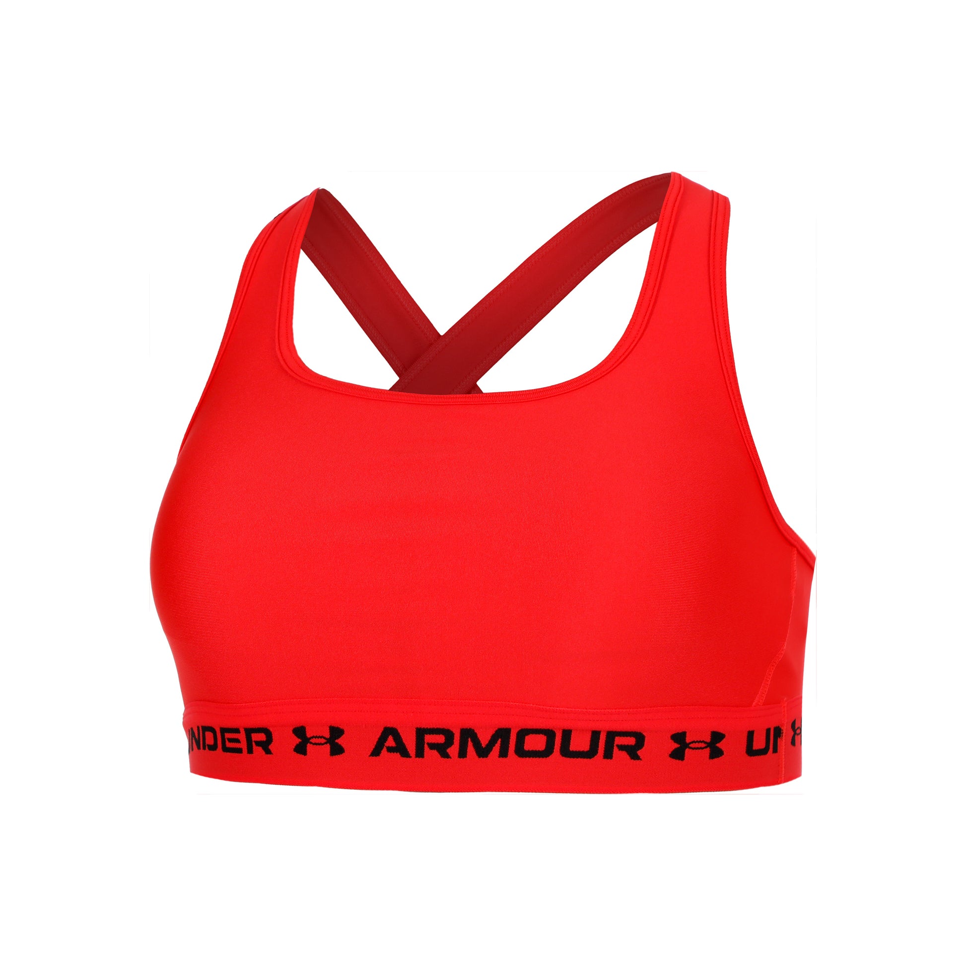 Under Armour Crossback Mid Sportovní Podprsenka Dámy-Neonově Červená