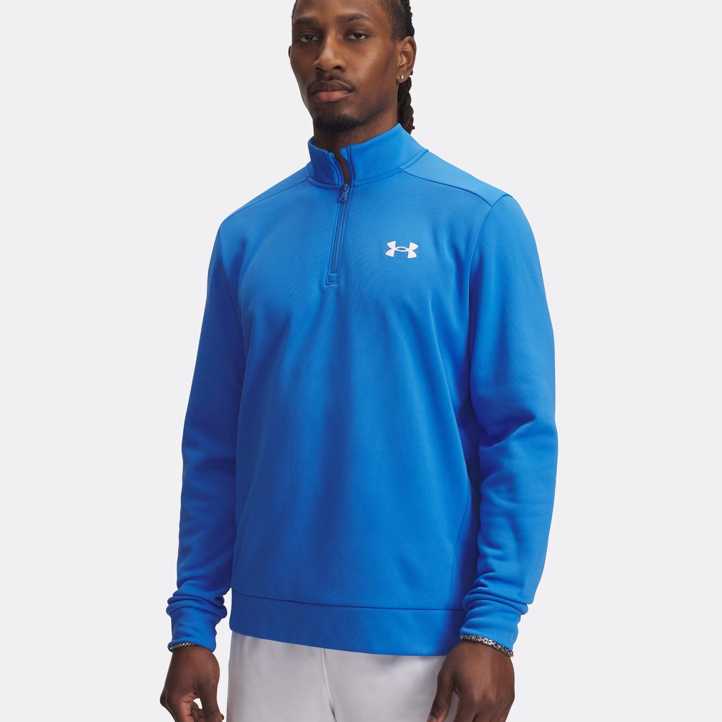 Under Armour Armour Fleece 1/4 Zip S Dlouhým Rukávem Muži-Modrá,Bílá