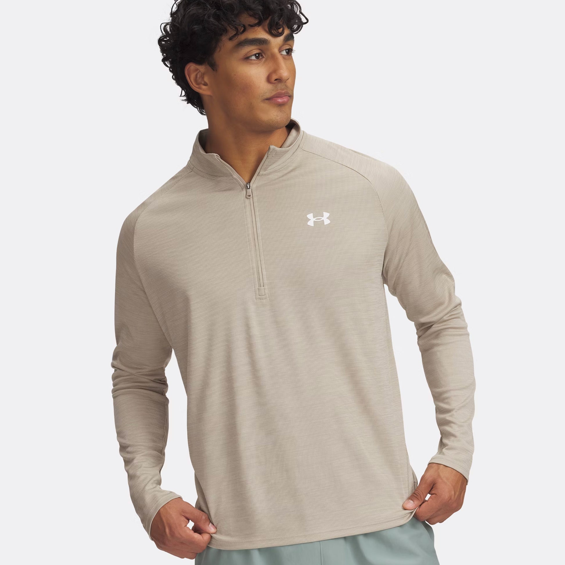 Under Armour Tech Textured Half-Zip S dlouhým rukávem Muži - hnědá,