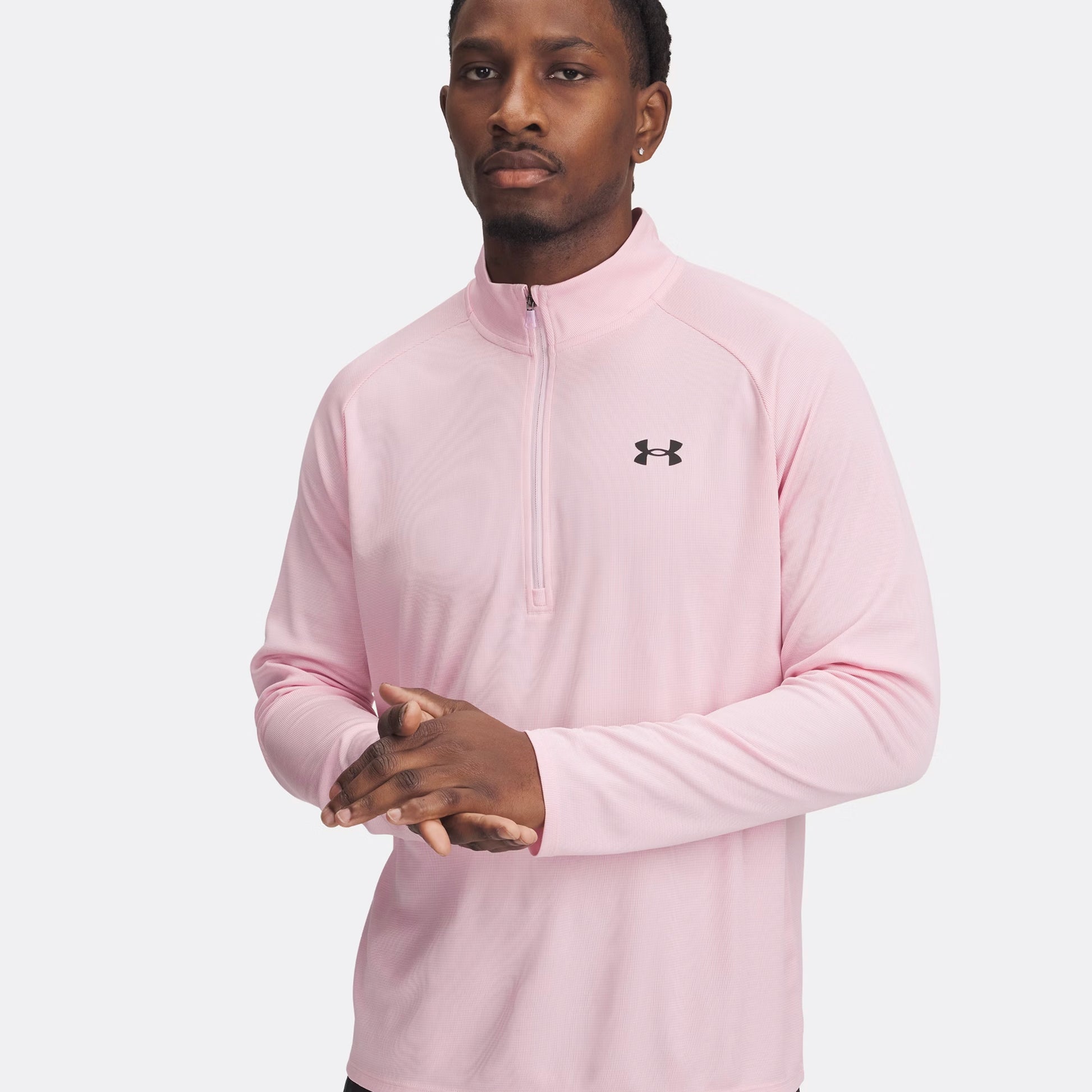 Under Armour Tech Textured Half-Zip S Dlouhým Rukávem Muži-Růžová