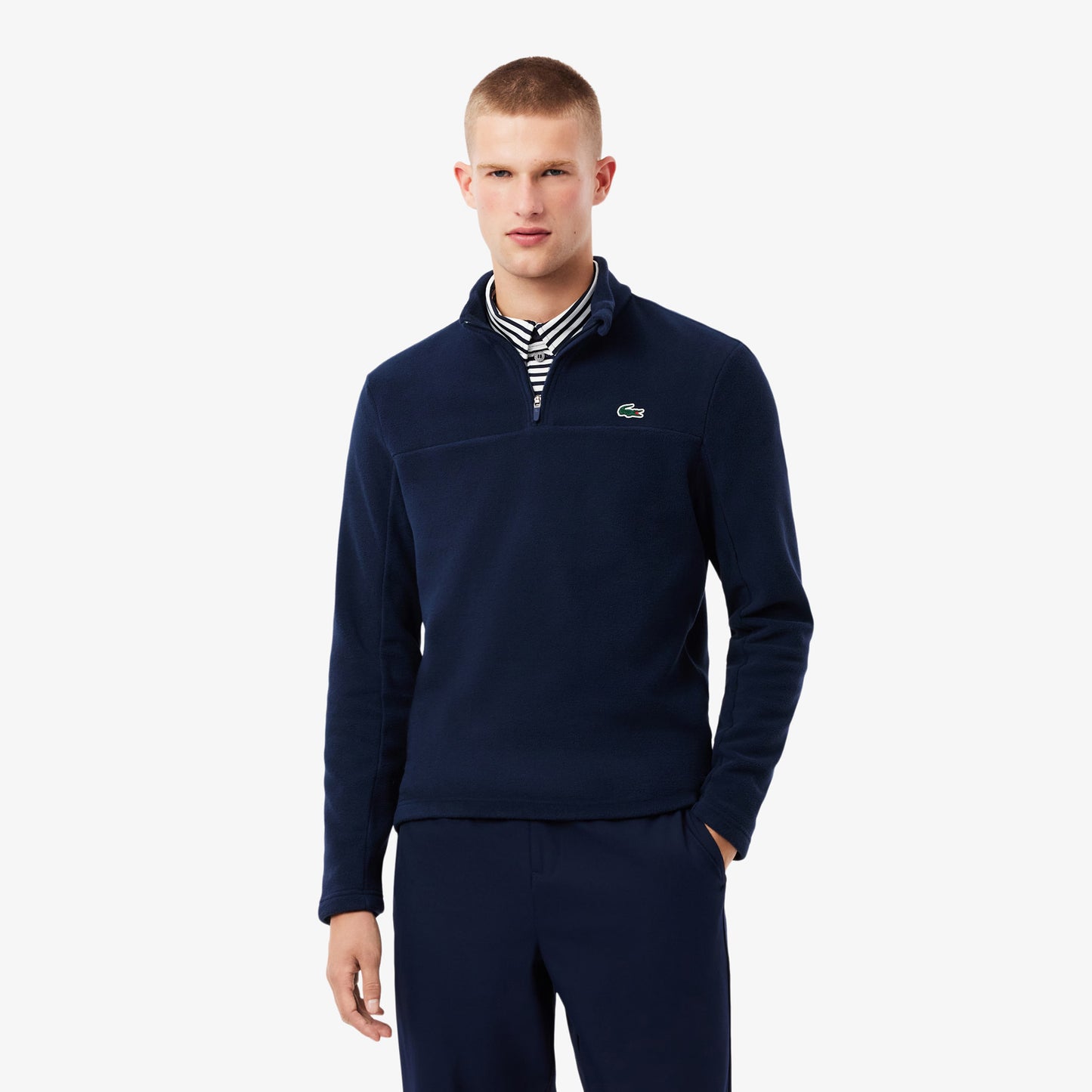 Lacoste Polar Quarter Zip Tréninková bunda Muži-tmavě modrá
