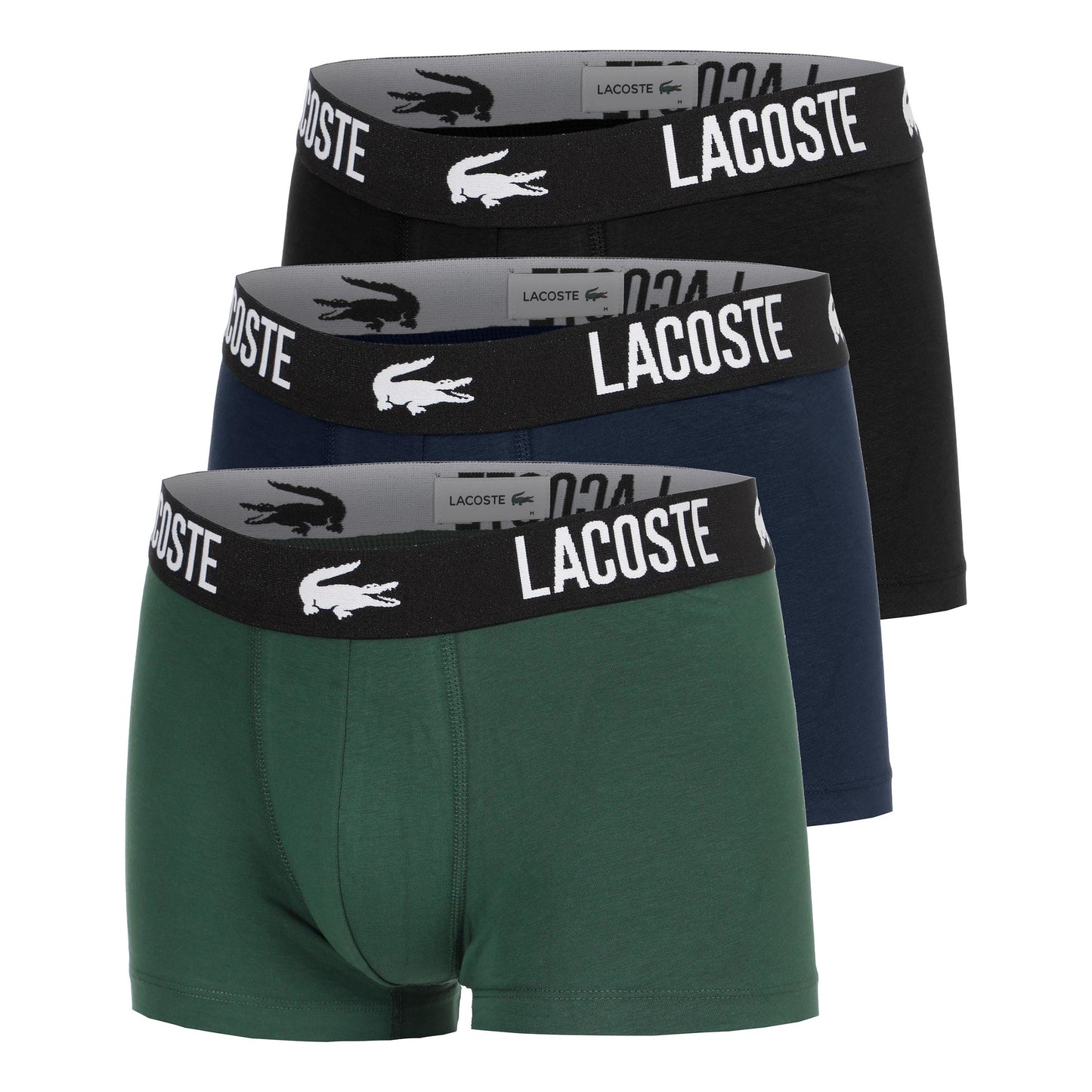 Lacoste Cotton Stretch Trenýrky 3ks v baleni Muži - tmavě zelená