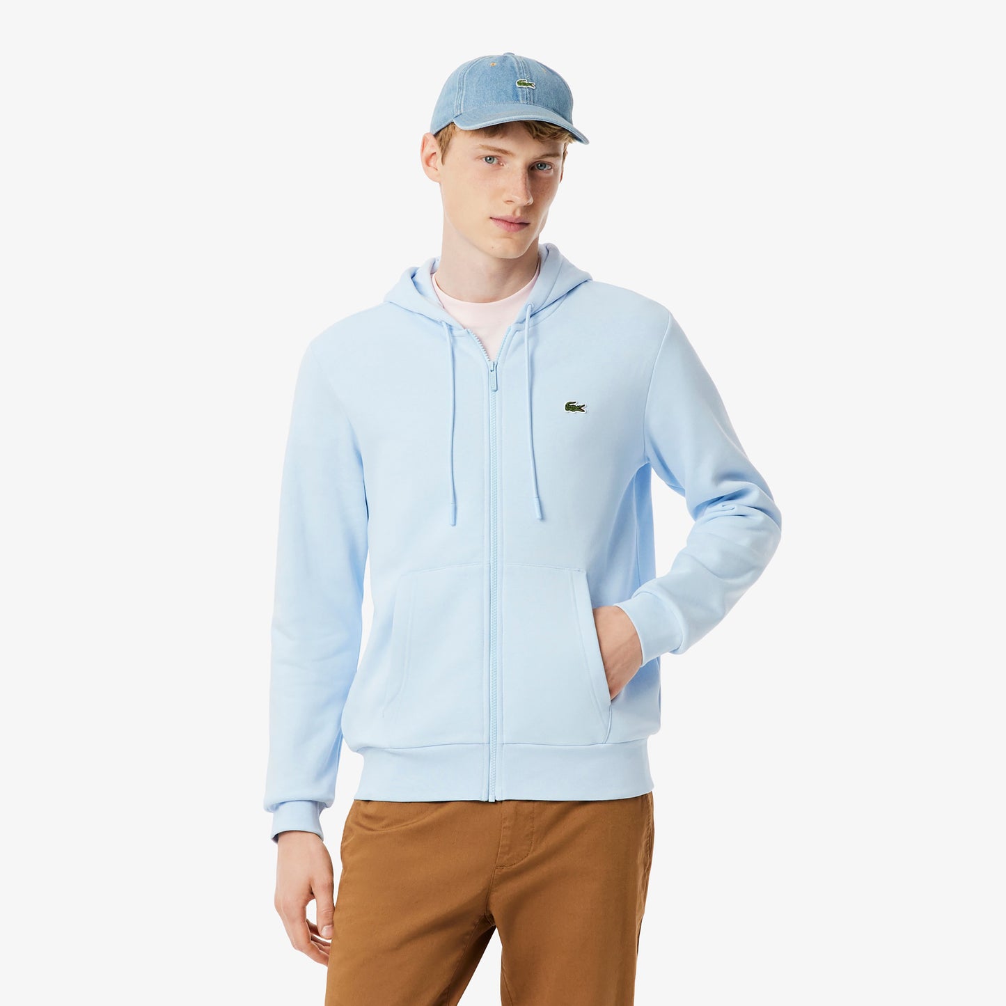 Lacoste Mikina s kapucí Muži - světle modrá