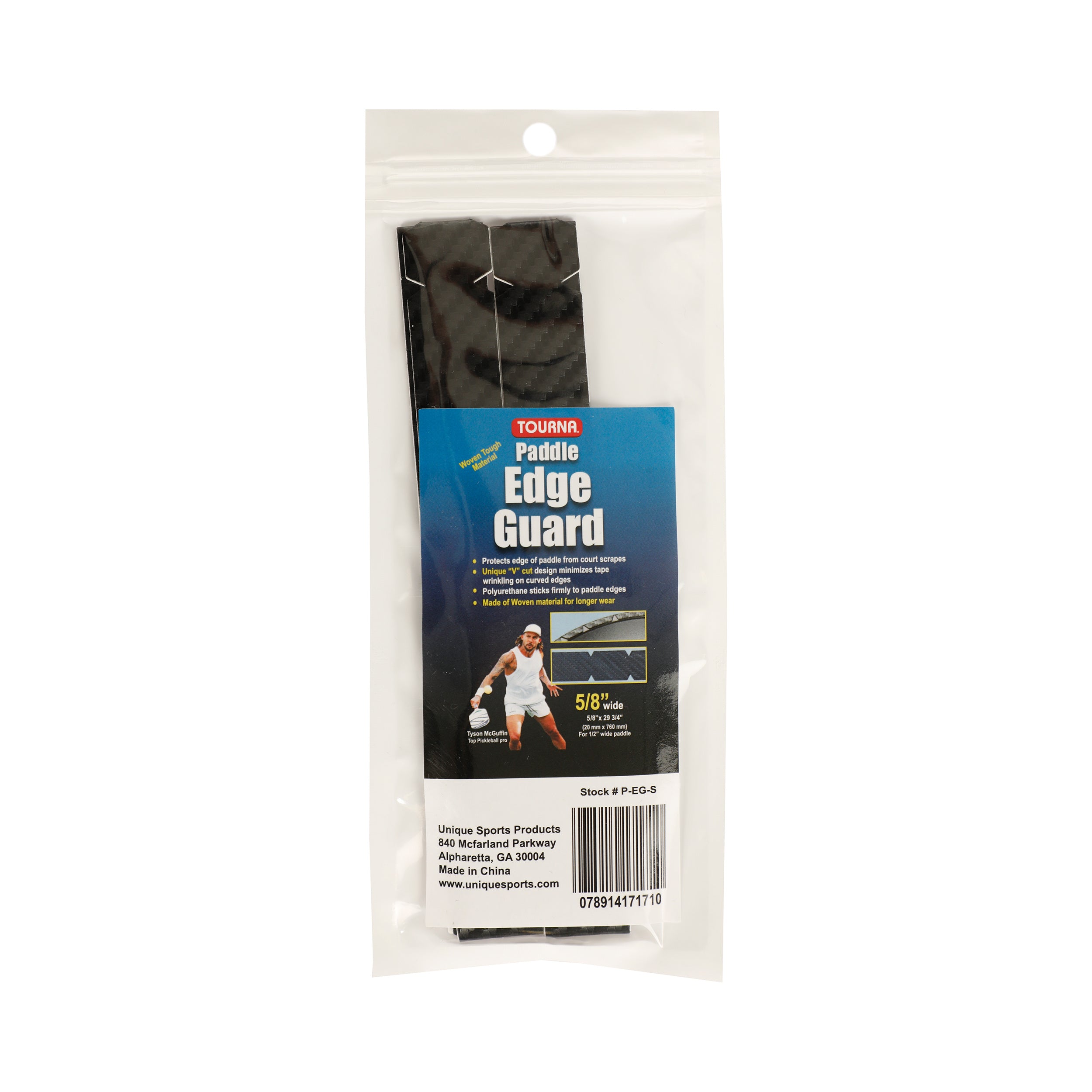 Tourna Padel Edge Guard Wooven 15mm Ochranná Páska Rámu Pro Pickleball-Černá