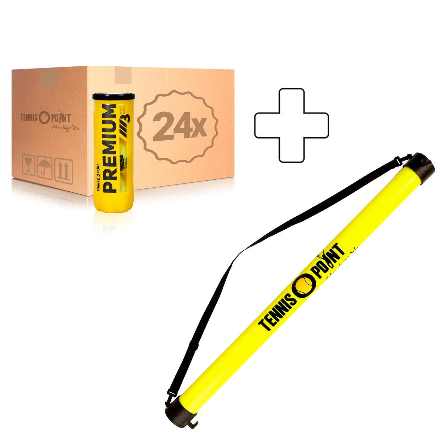 Tennis-Point 24 x 3ks v balení Premium Navíc tuba na sbírání míčů
