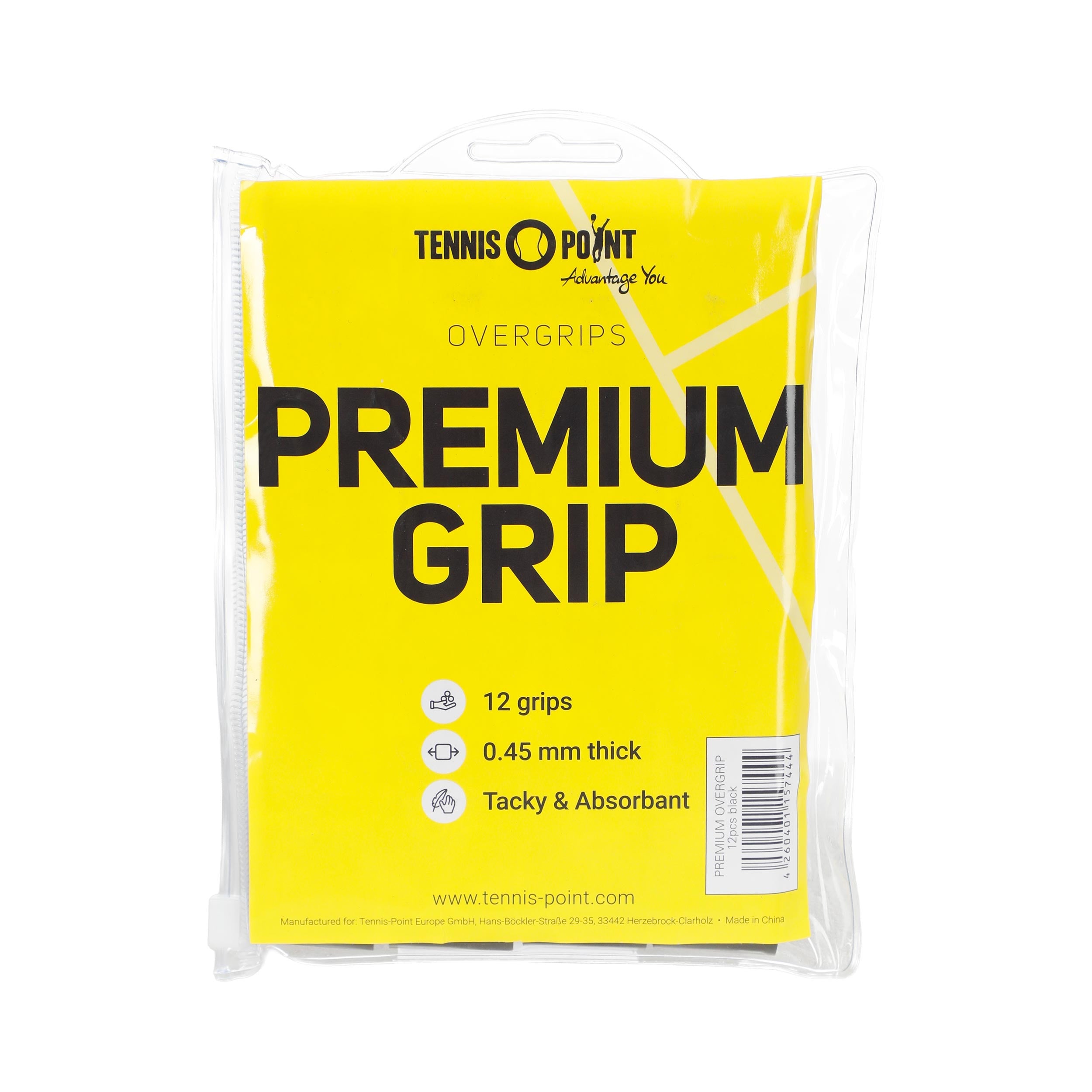 Tennis-Point Premium Grip 12ks Baleni-Černá