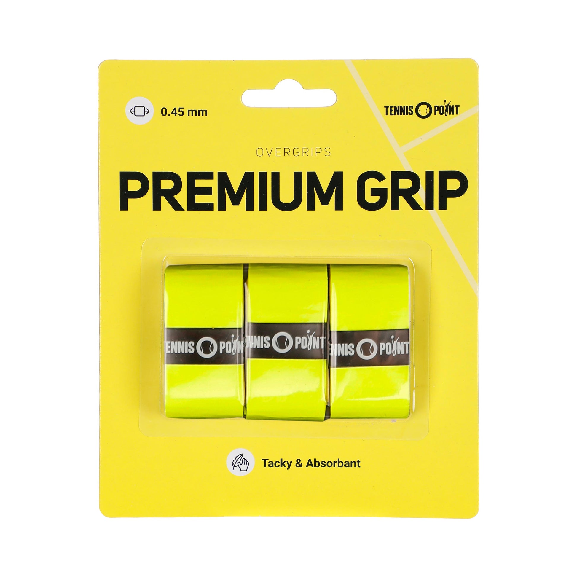 Tennis-Point Premium Grip 3ks V Baleni-Žlutá