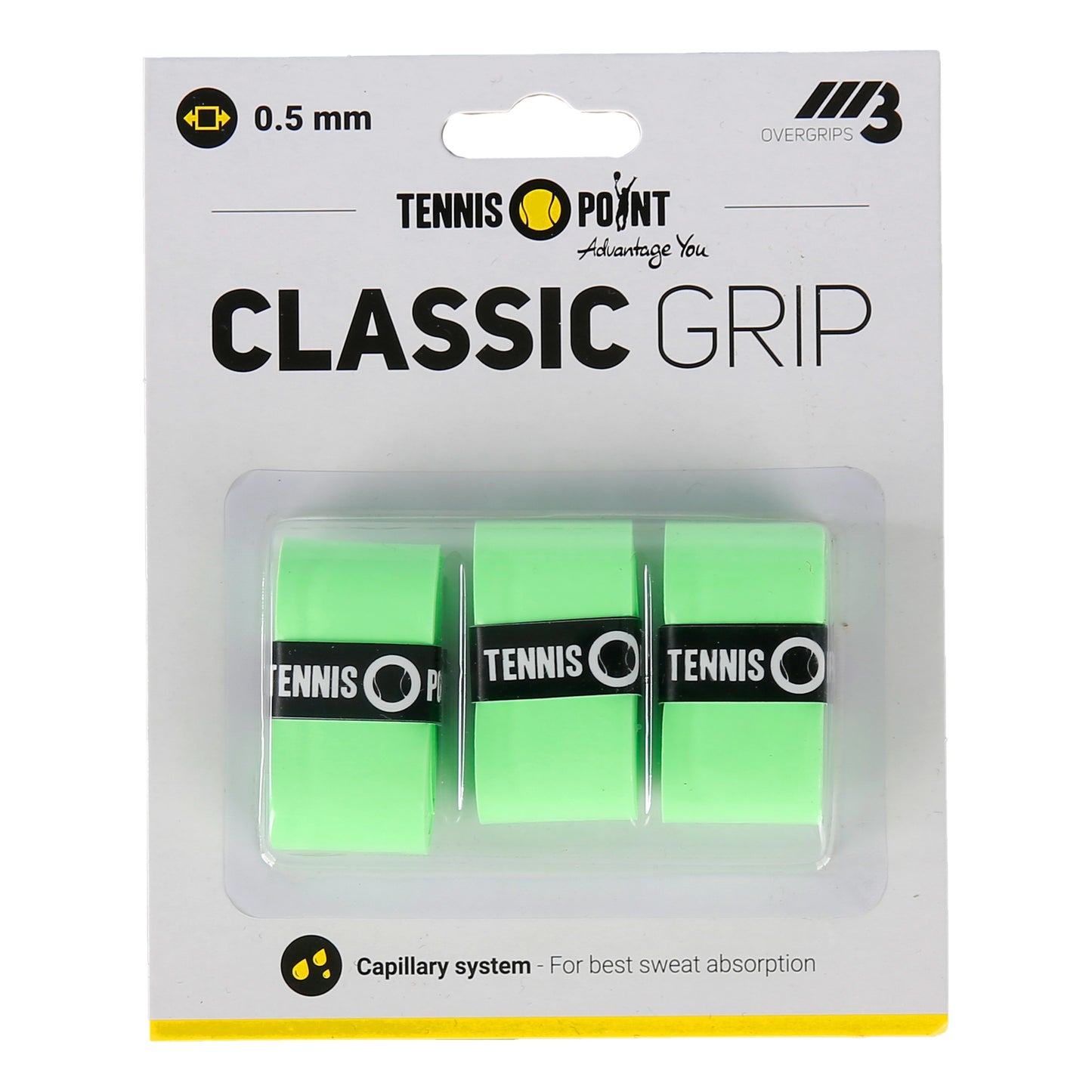 Tennis-Point Classic Grip 3ks v baleni - zelená