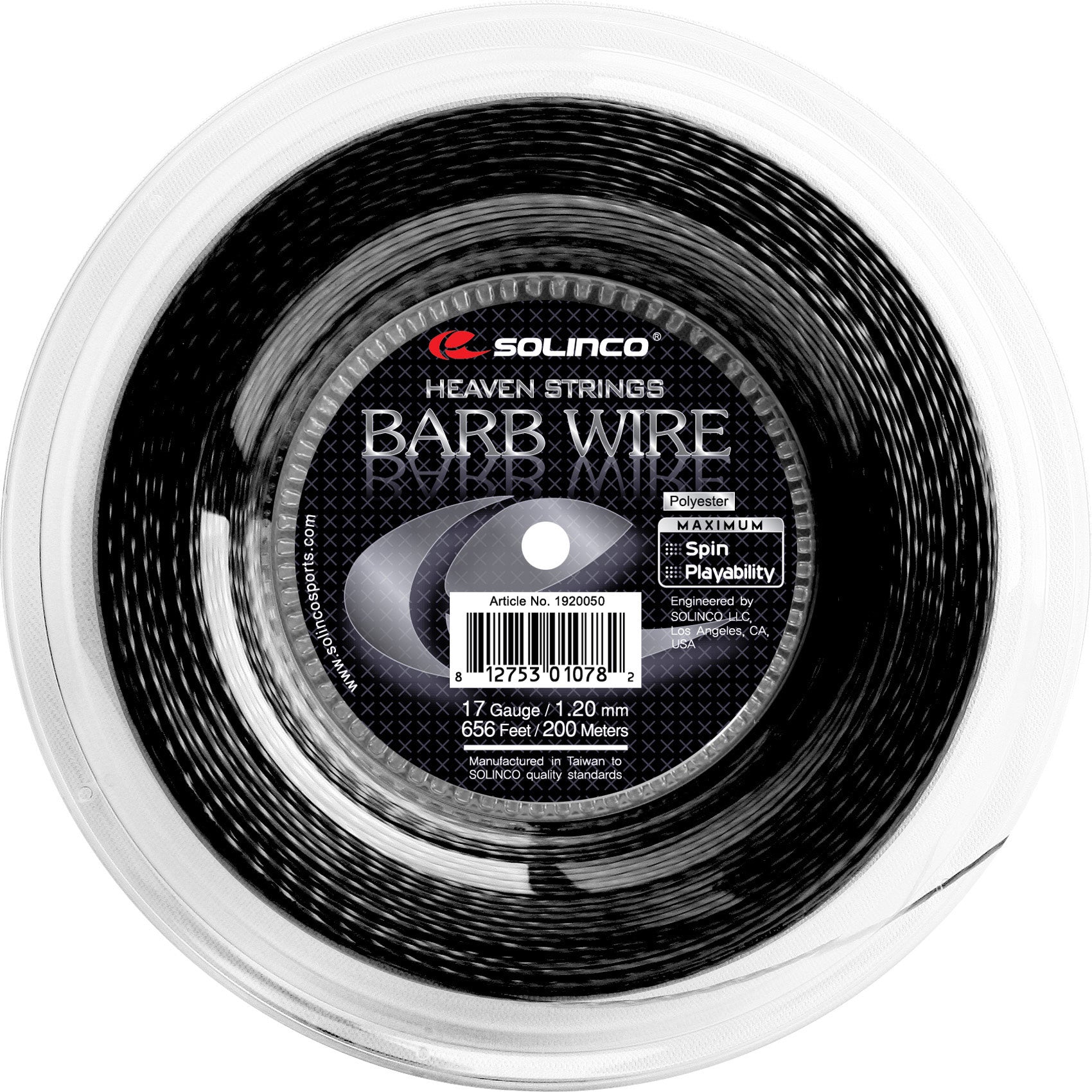 Solinco Barb Wire Výplet-Role 200m-Černá