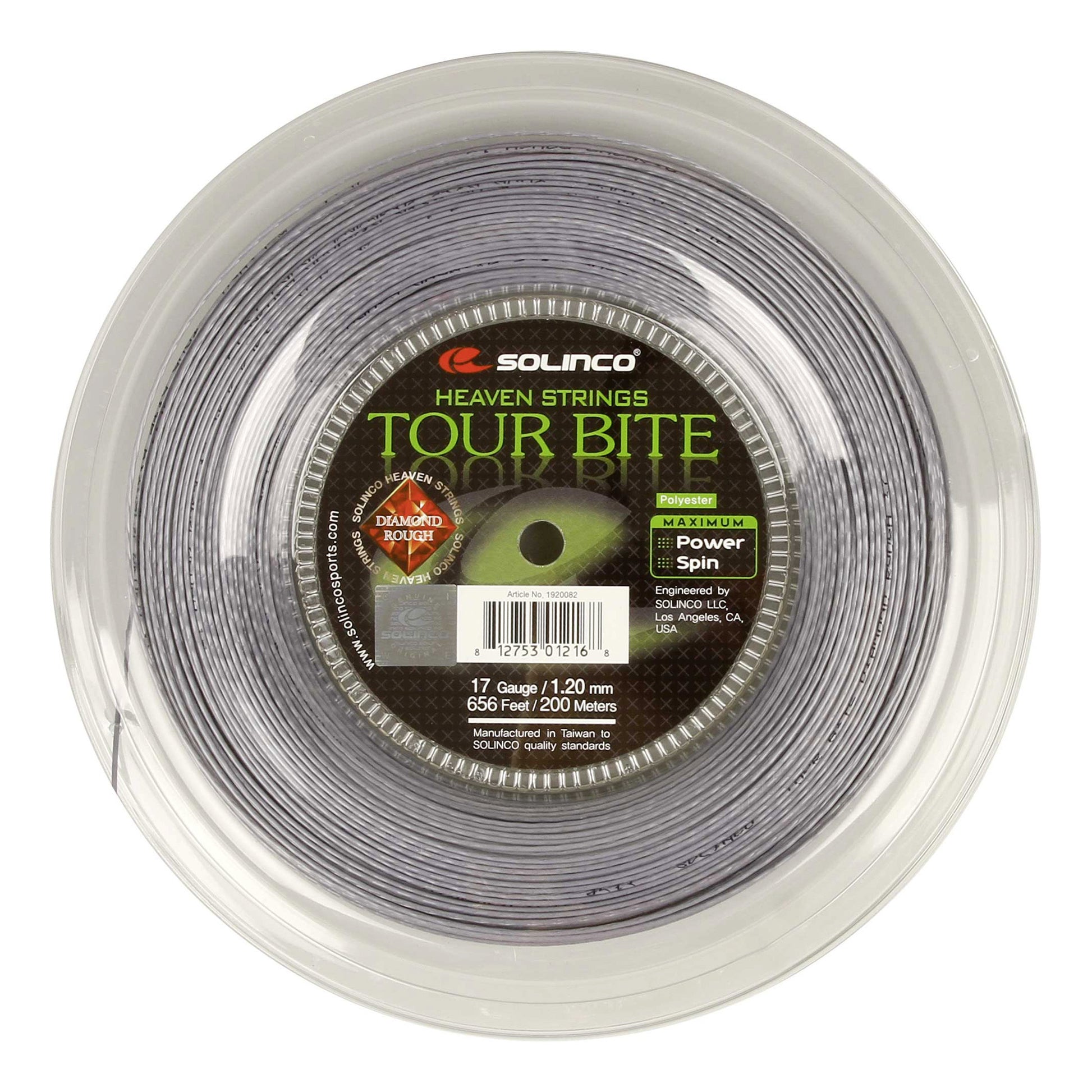 Solinco Tour Bite Diamond Rough Výplet-Role 200m-Stříbrná