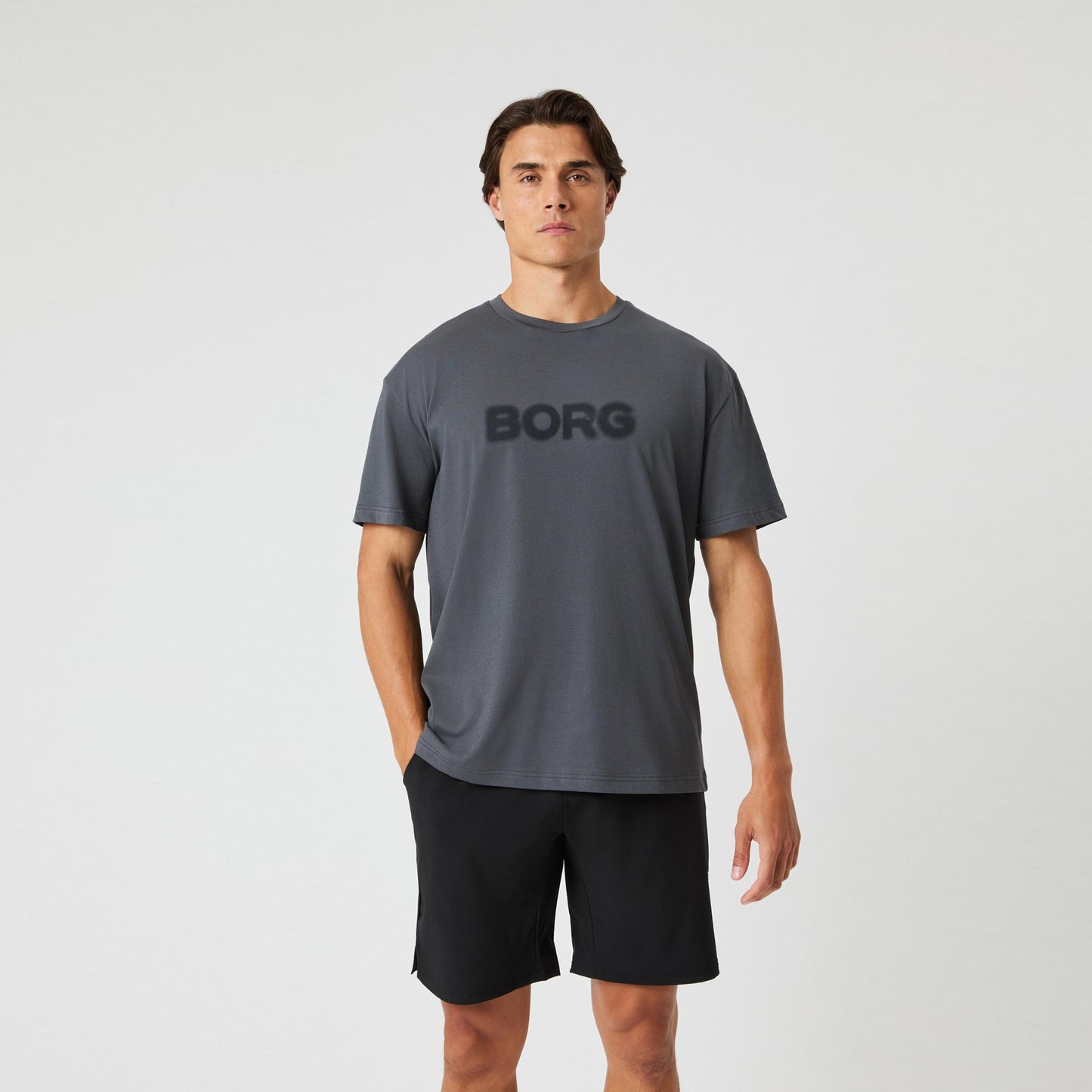 Björn Borg Borg Gym Oversized Tričko Muži-Tmavě Šedá
