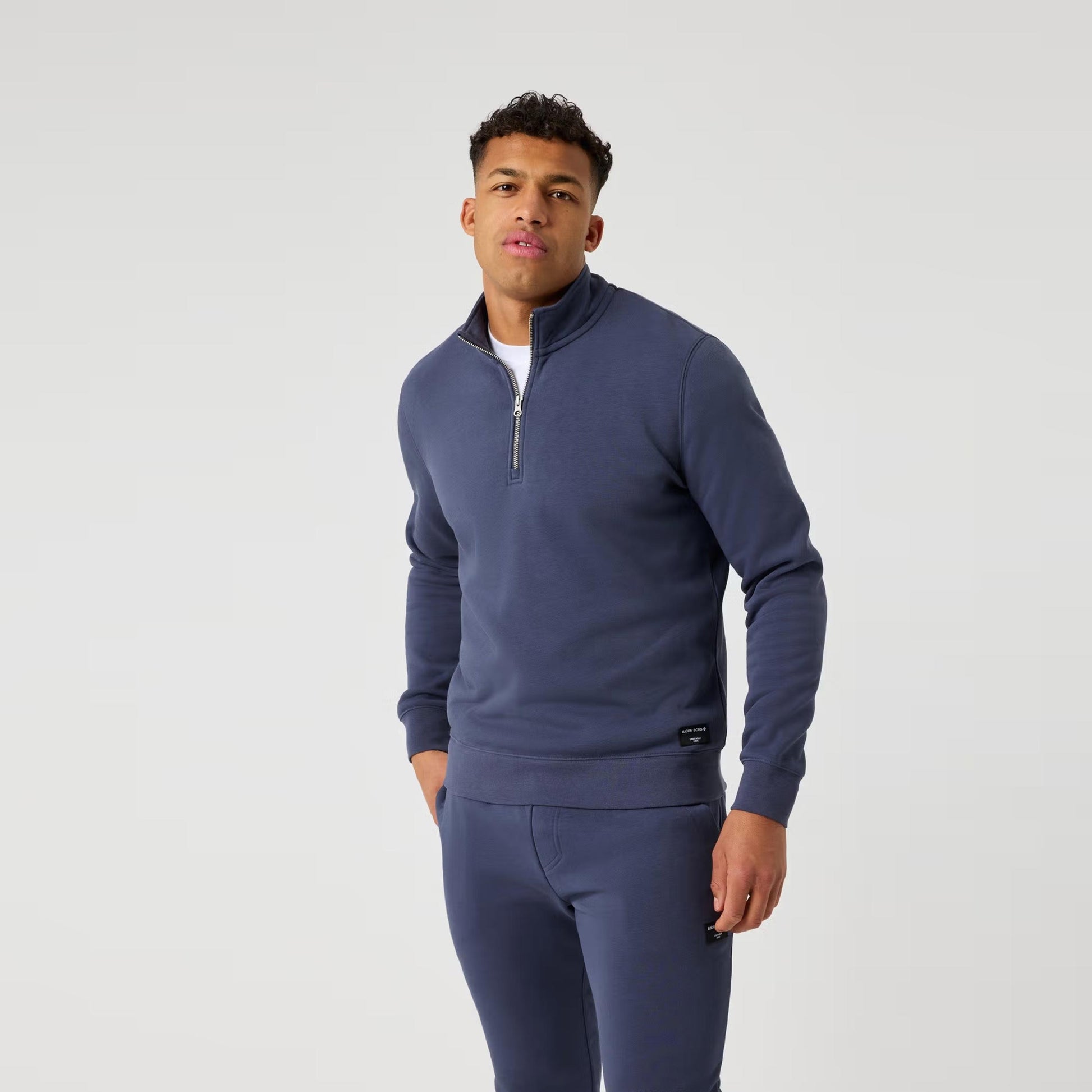 Björn Borg Centre Half Zip Mikina Muži - modrošedá