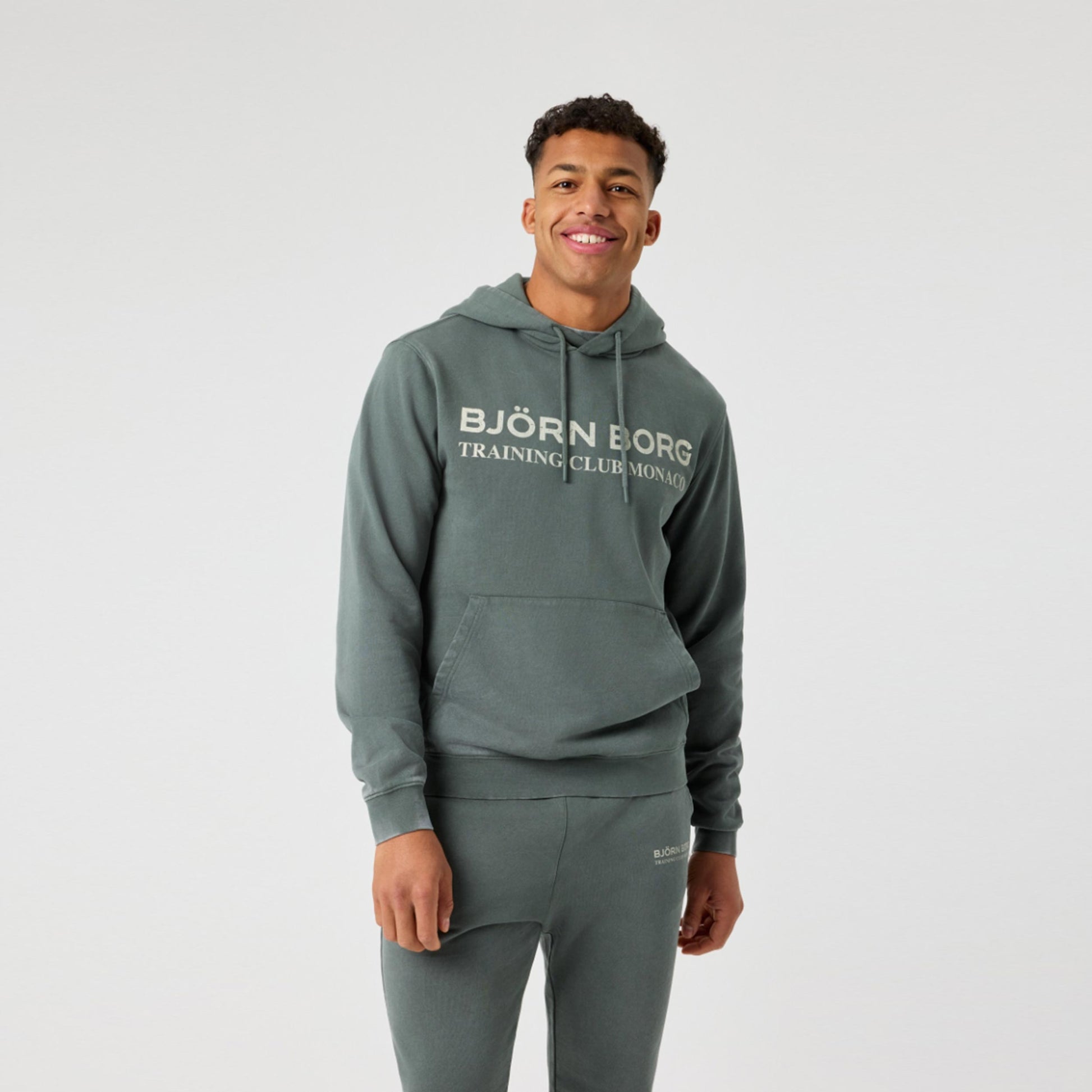 Björn Borg Classic Print Hoody Muži-tmavě zelená
