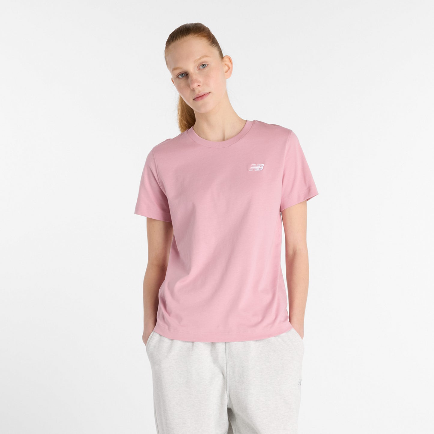 New Balance Essentials Jersey Tričko Dámy-Růžová