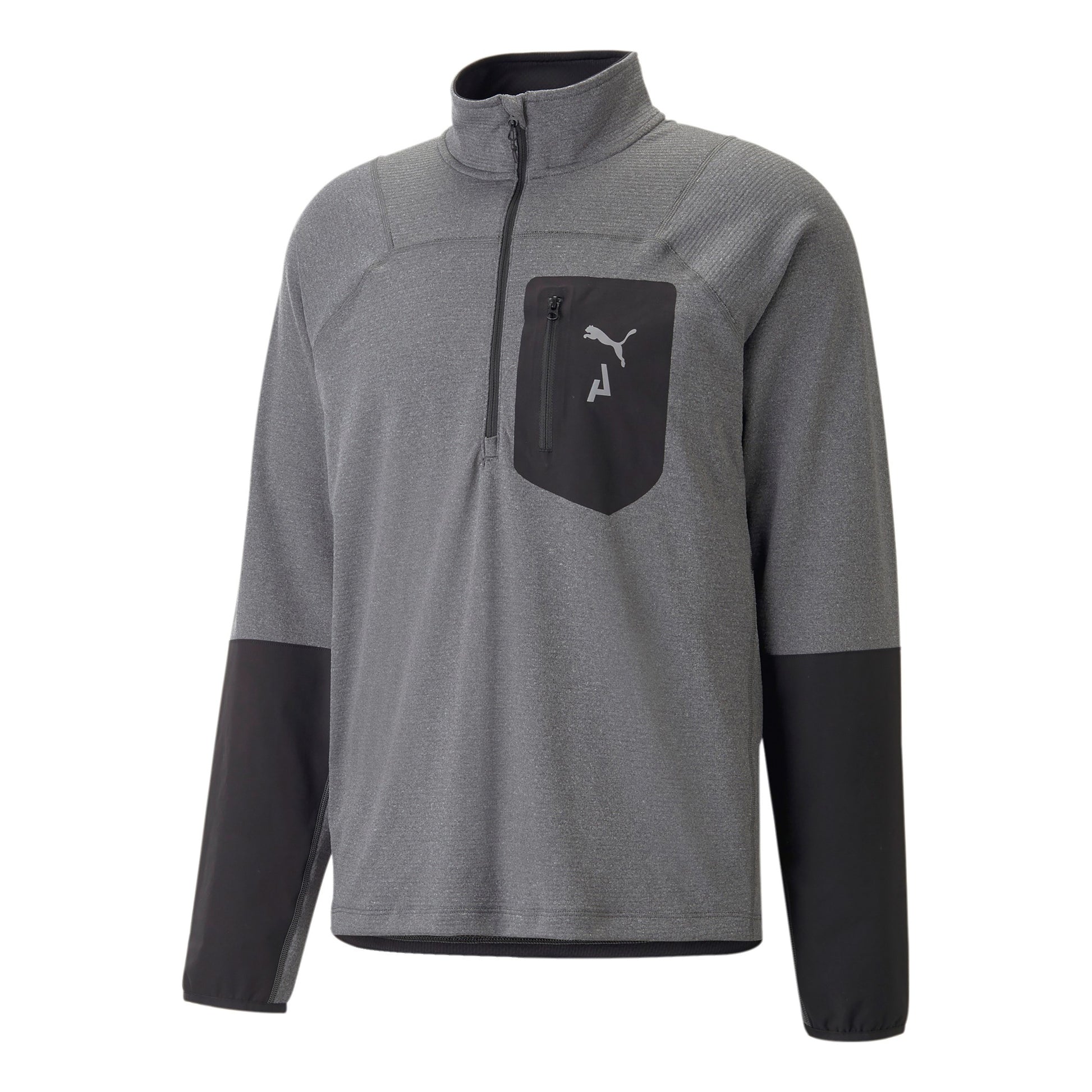 Puma Seasons Raincell Half-Zip Běžecký Top Muži-Šedá,Černá