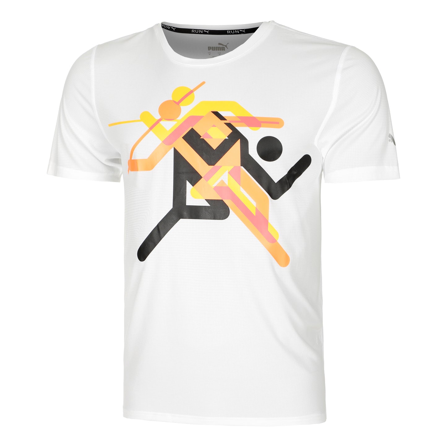 Puma Run Faster Icons Graphic Běžecké Tričko Muži-Bílá,Vícebarevné