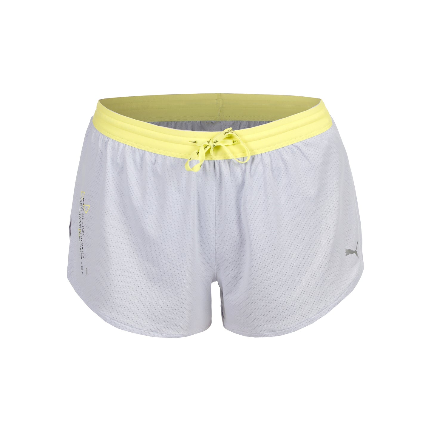 Puma Knit 3in Split Běžecké šortky Dámy - světle šedá, žlutá